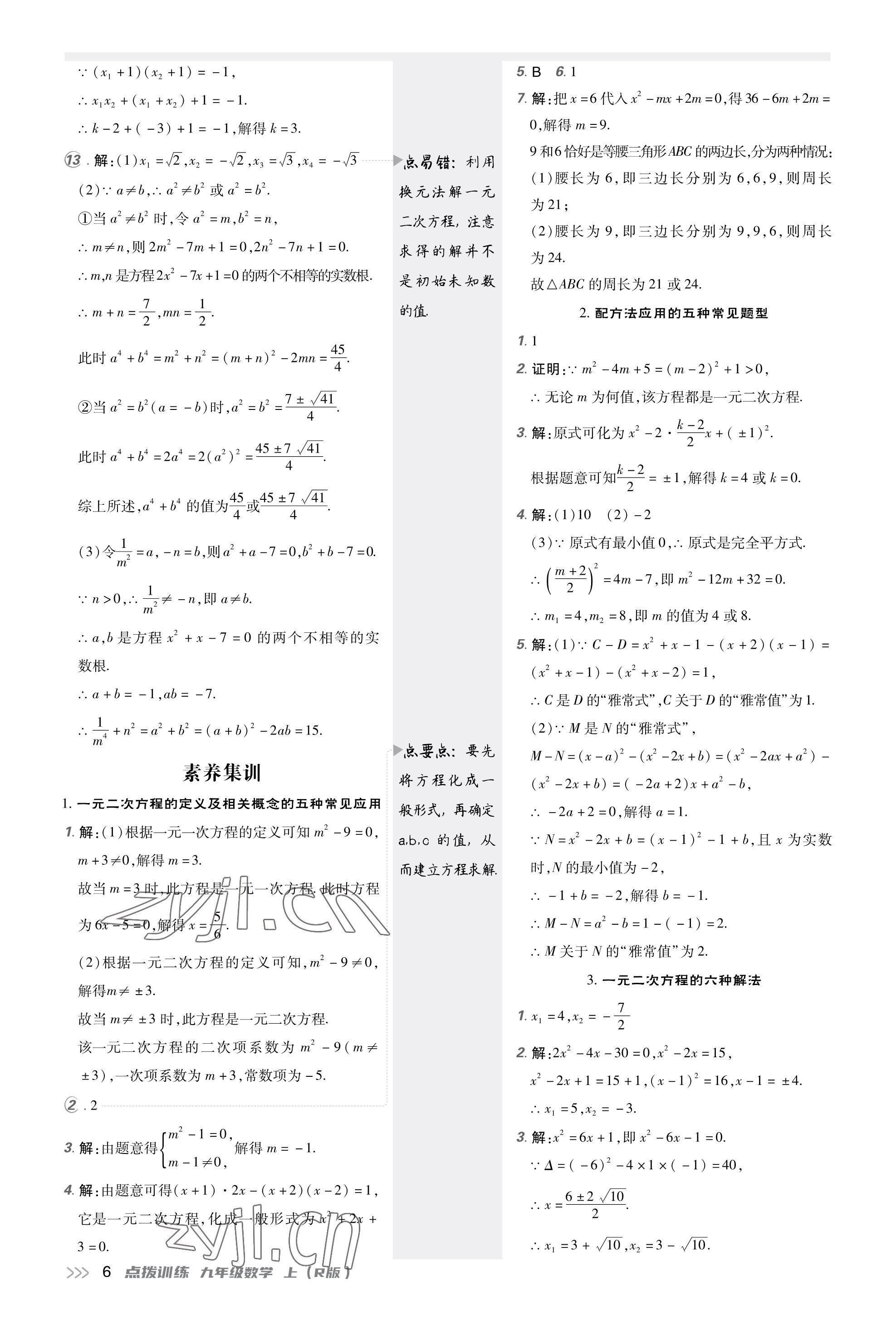 2023年點撥訓(xùn)練九年級數(shù)學(xué)上冊人教版 第5頁