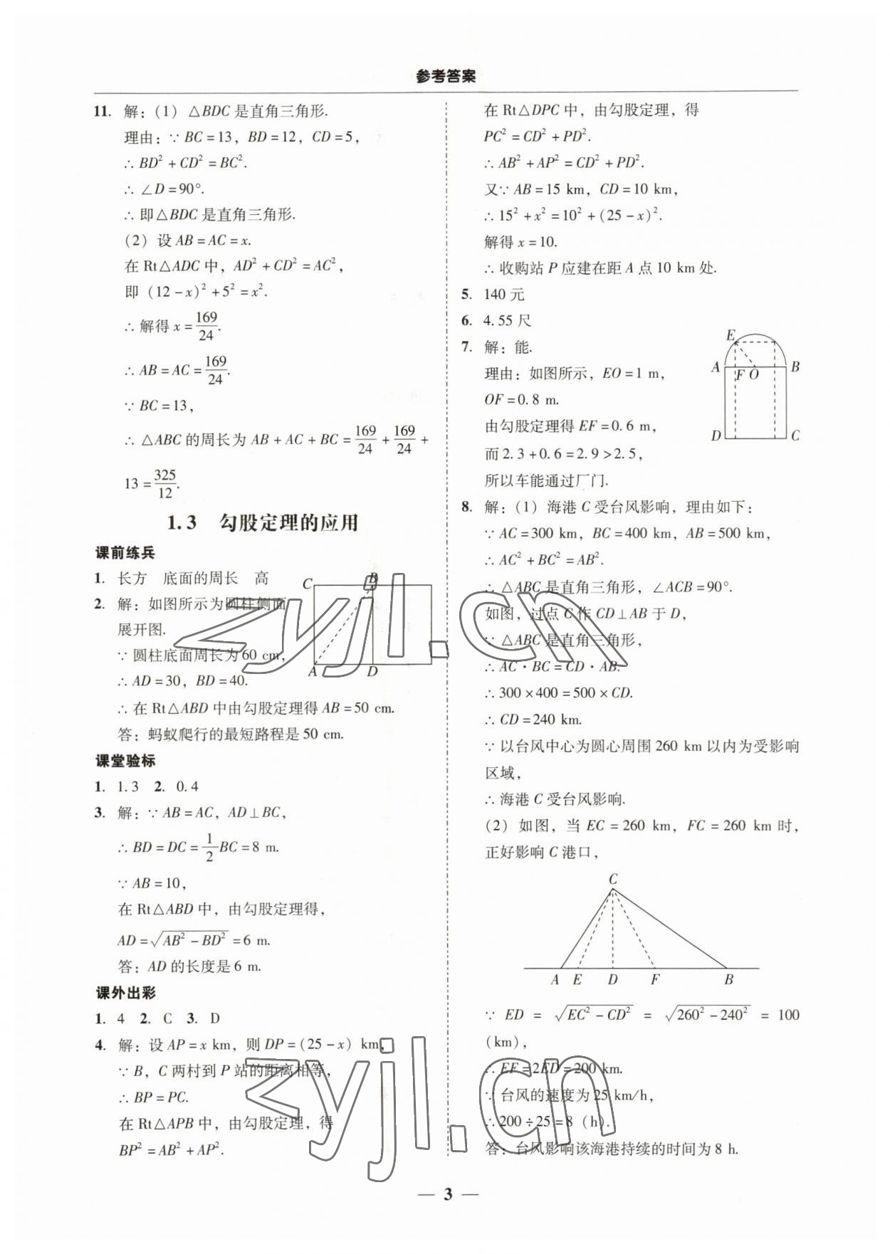 2023年南粤学典学考精练八年级数学上册北师大版 第3页