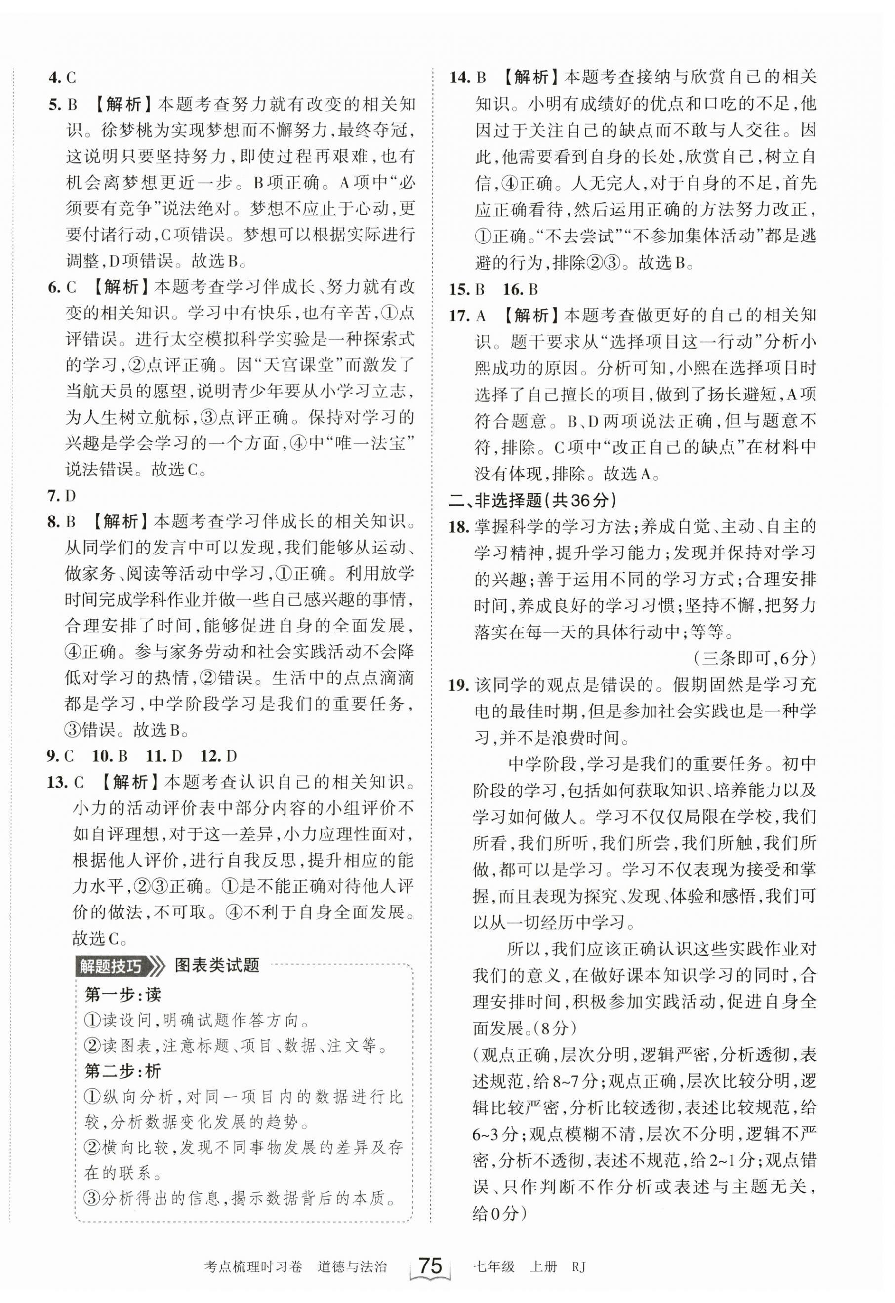 2023年王朝霞考点梳理时习卷七年级道德与法治上册人教版 第3页