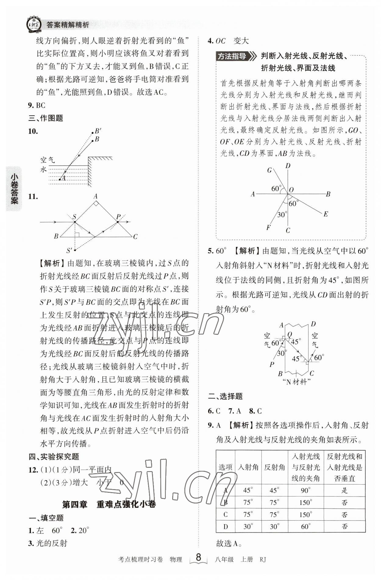2023年王朝霞考点梳理时习卷八年级物理上册人教版 第8页