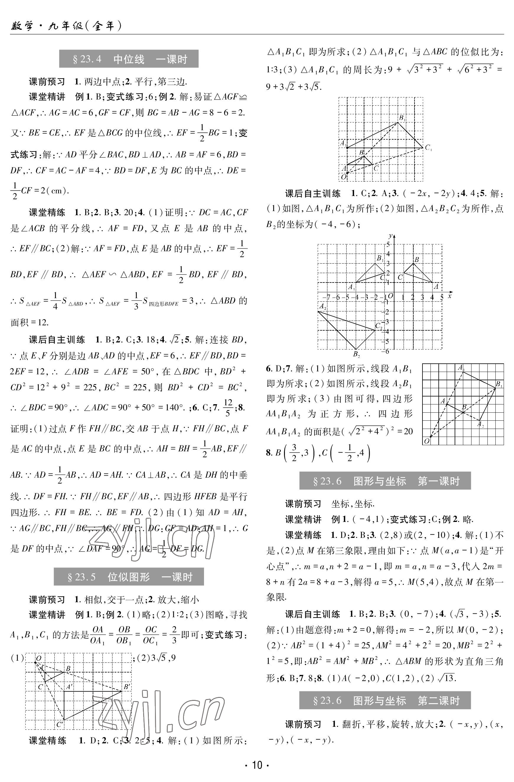 2023年理科爱好者九年级数学全一册华师大版 参考答案第9页