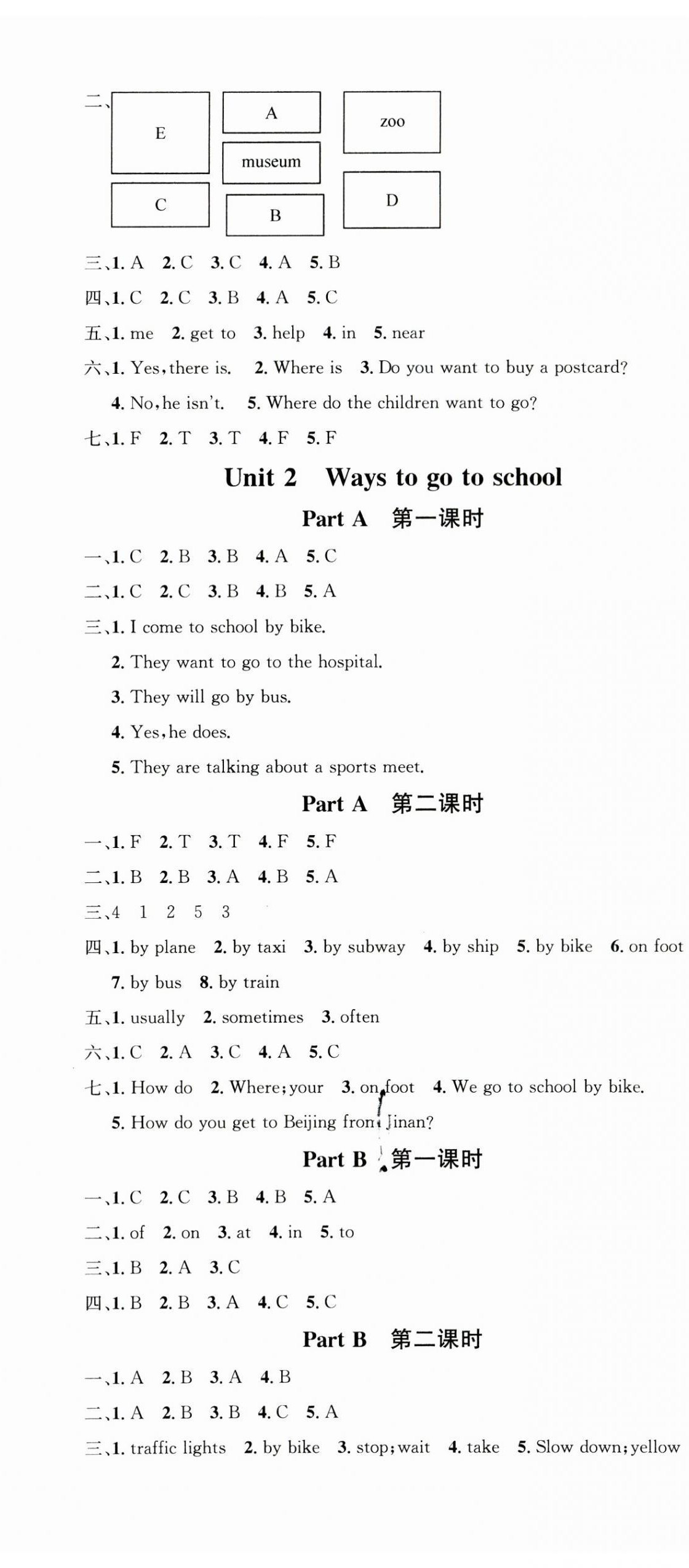 2023年名校课堂六年级英语上册人教版 参考答案第2页