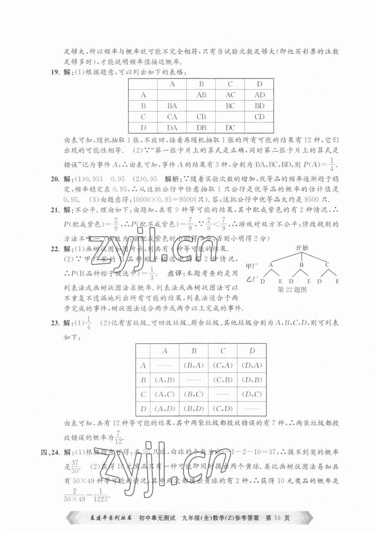 2023年孟建平单元测试九年级数学全一册浙教版 第16页