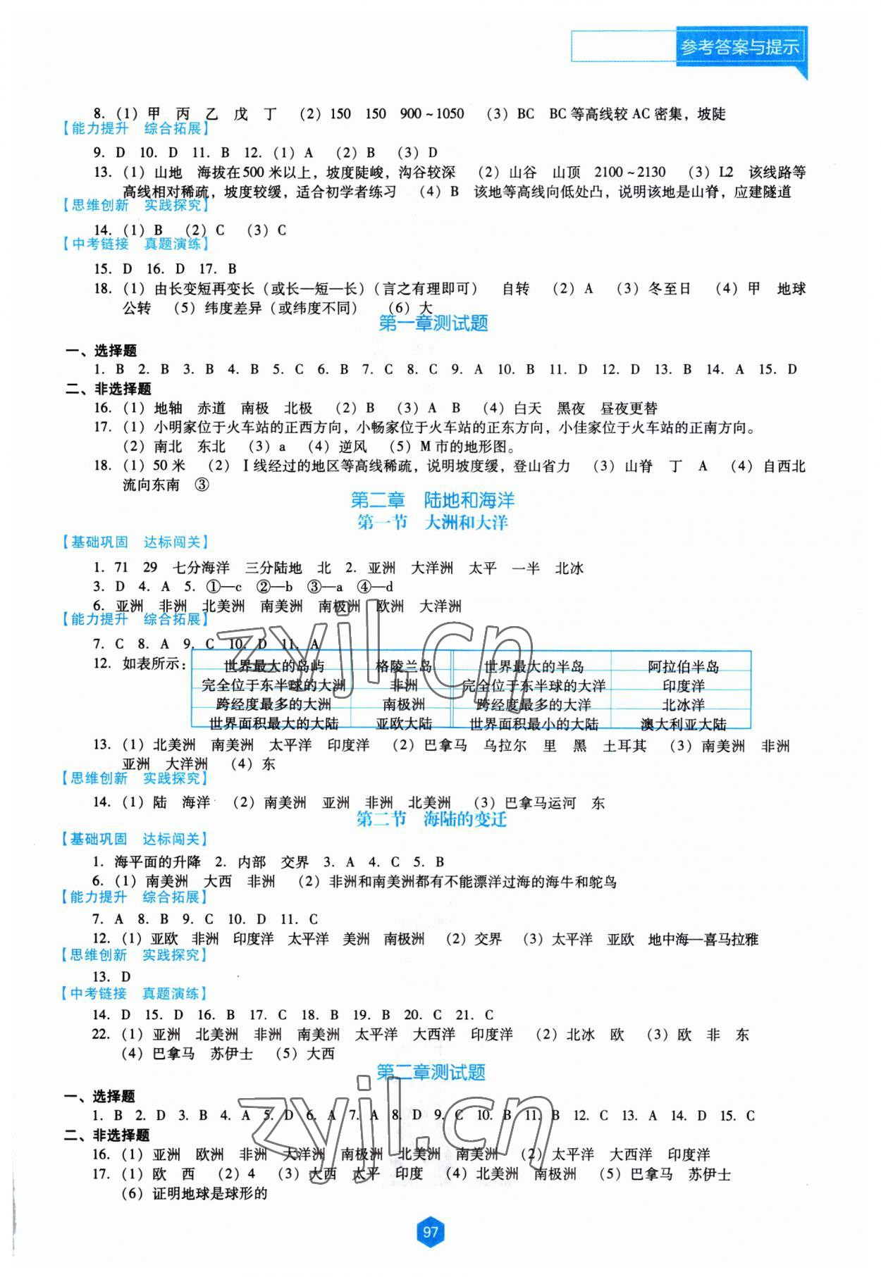 2023年新课程能力培养七年级地理上册人教版大连专版 第2页