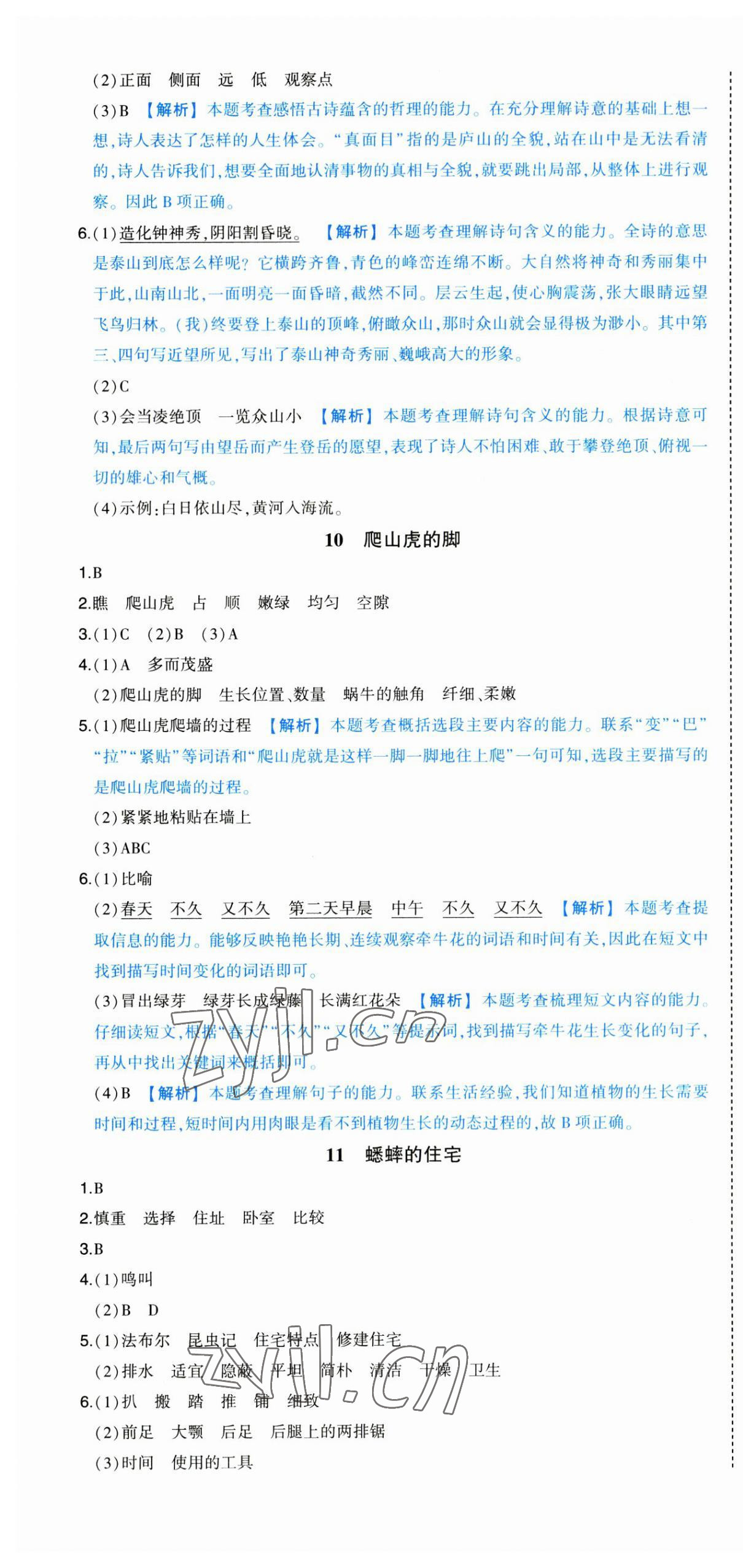 2023年黃岡狀元成才路狀元作業(yè)本四年級語文上冊人教版 第7頁