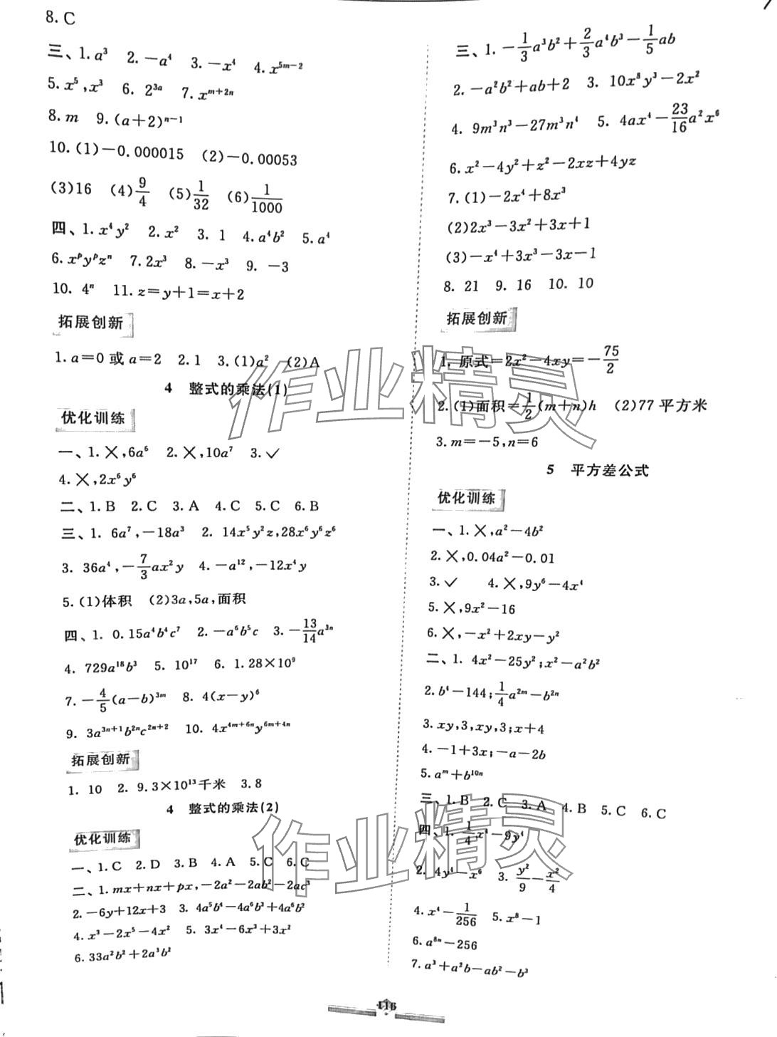 2024年同步拓展与训练七年级数学下册北师大版 第2页