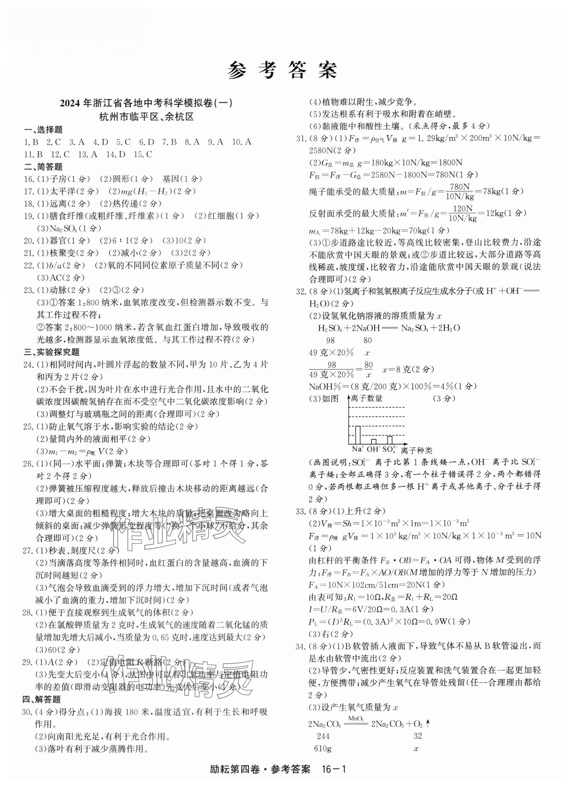 2024年勵耘第4卷科學浙江地區(qū)專用 第1頁