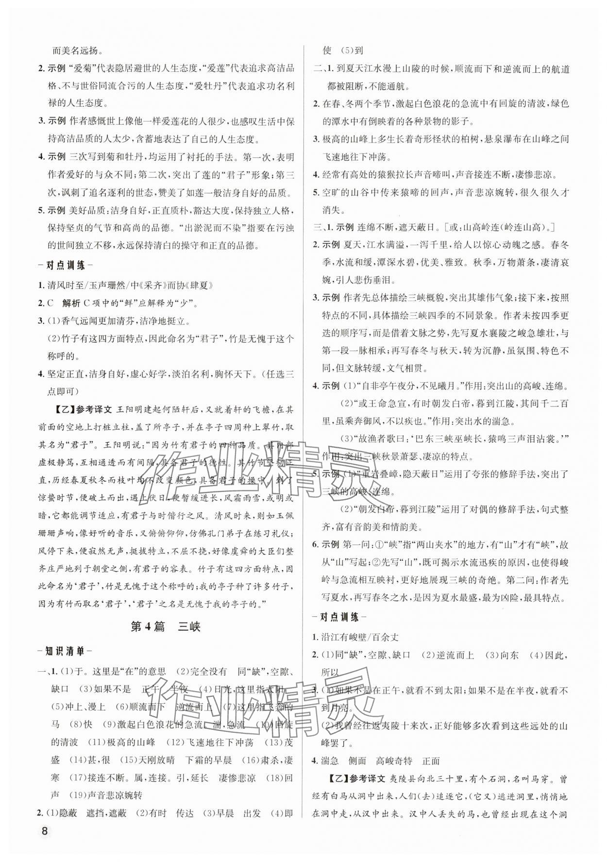 2024年畢業(yè)綜合練習冊語文中考 第8頁