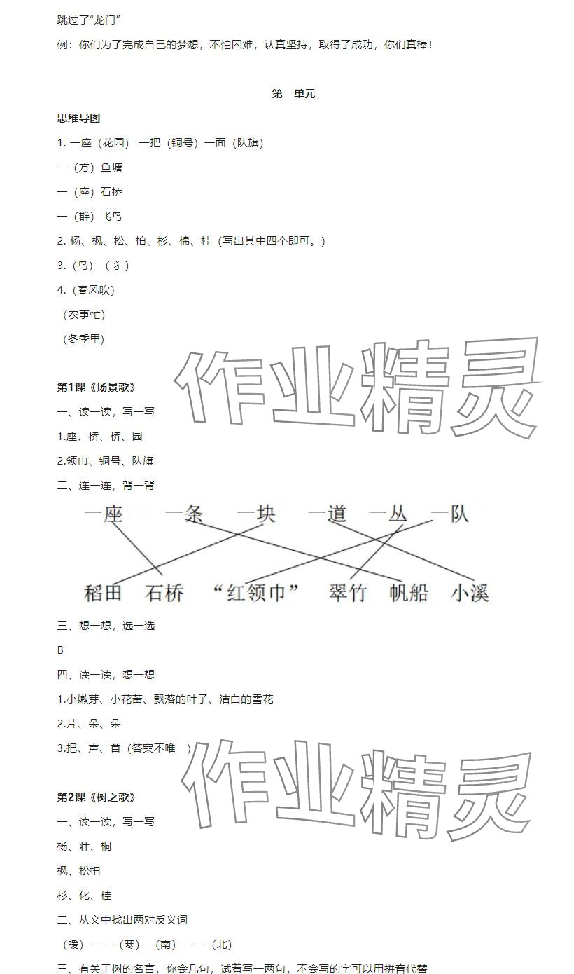 2024年知識(shí)與能力訓(xùn)練二年級(jí)語文上冊(cè)人教版 參考答案第3頁