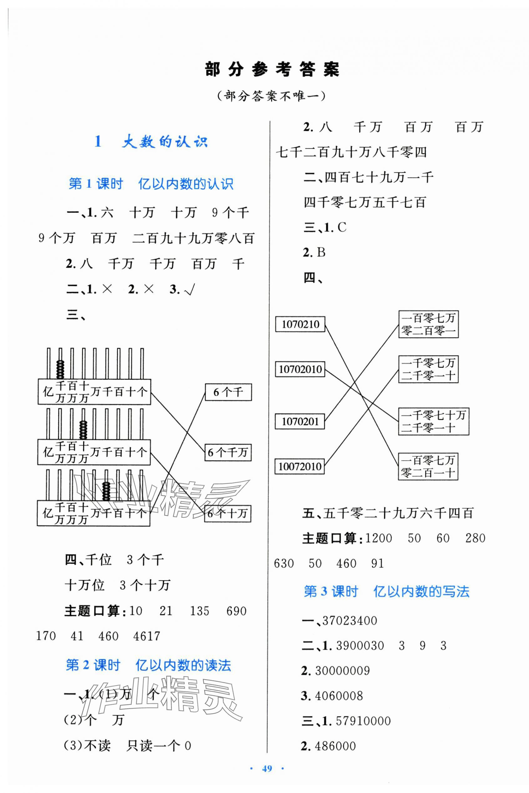 2024年同步學(xué)習(xí)目標(biāo)與檢測(cè)四年級(jí)數(shù)學(xué)上冊(cè)人教版 第1頁