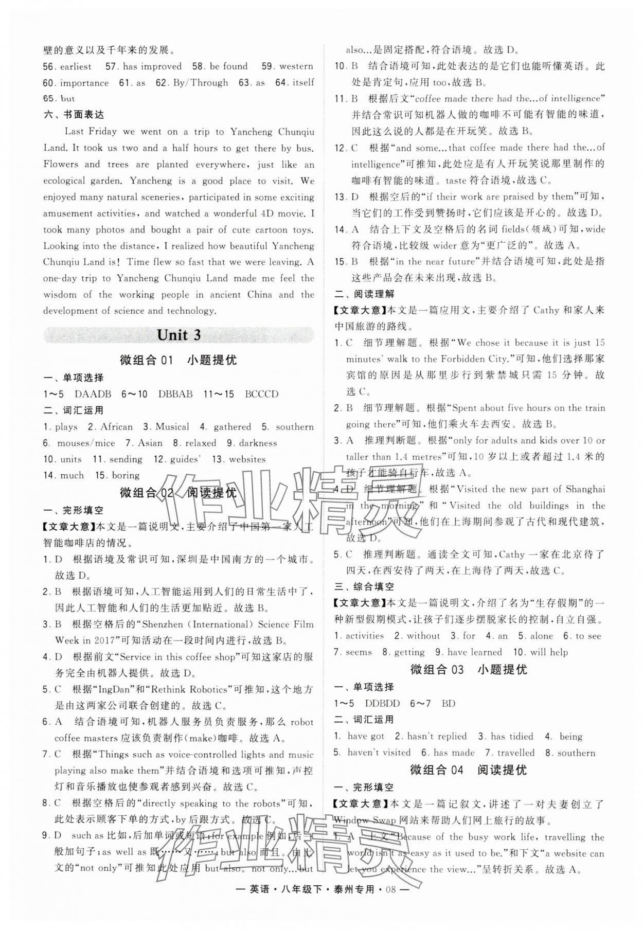 2024年學(xué)霸組合訓(xùn)練八年級(jí)英語(yǔ)下冊(cè)譯林版泰州專(zhuān)版 第8頁(yè)