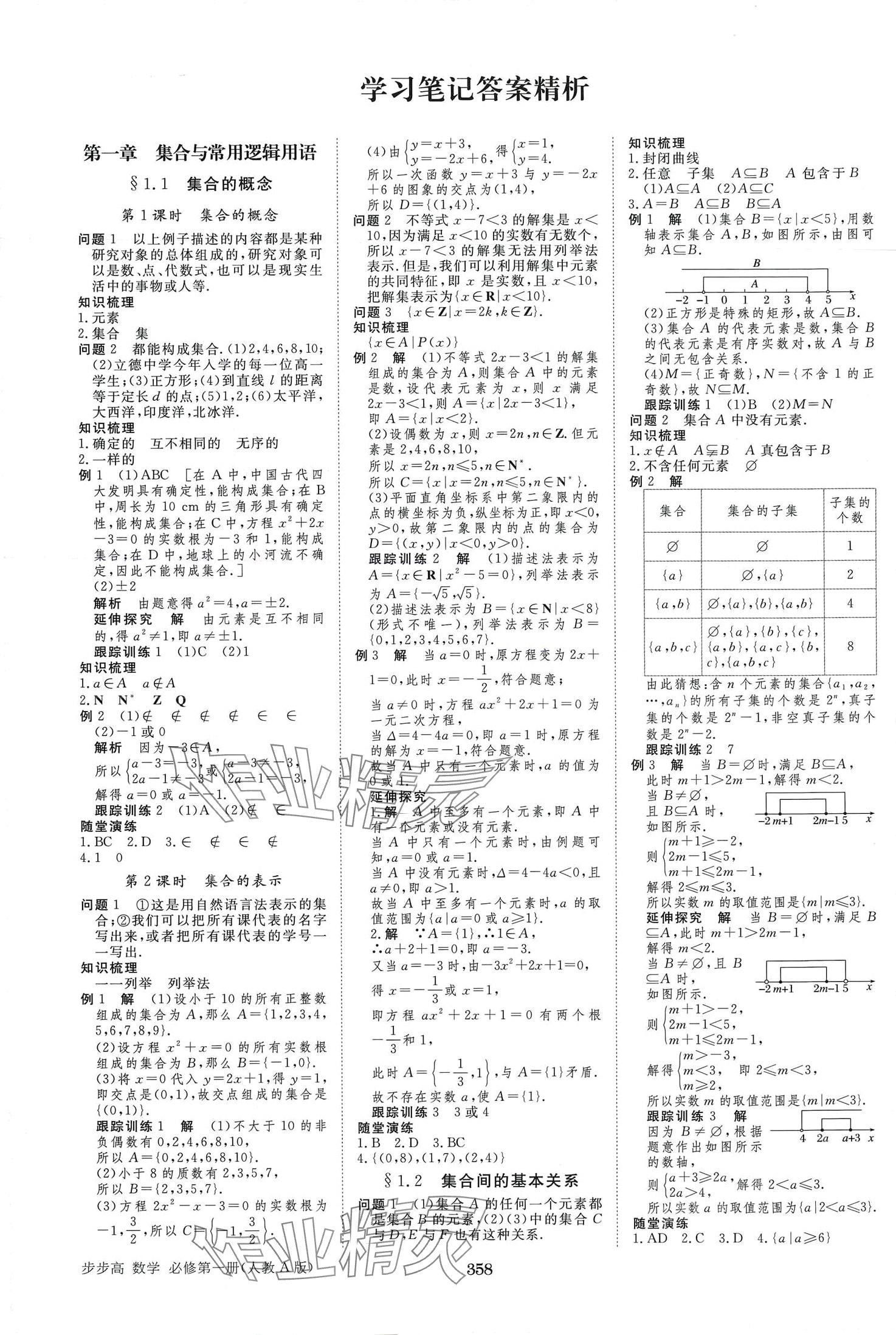 2024年步步高學(xué)習(xí)筆記高中數(shù)學(xué)必修第一冊(cè)人教A版 第1頁(yè)