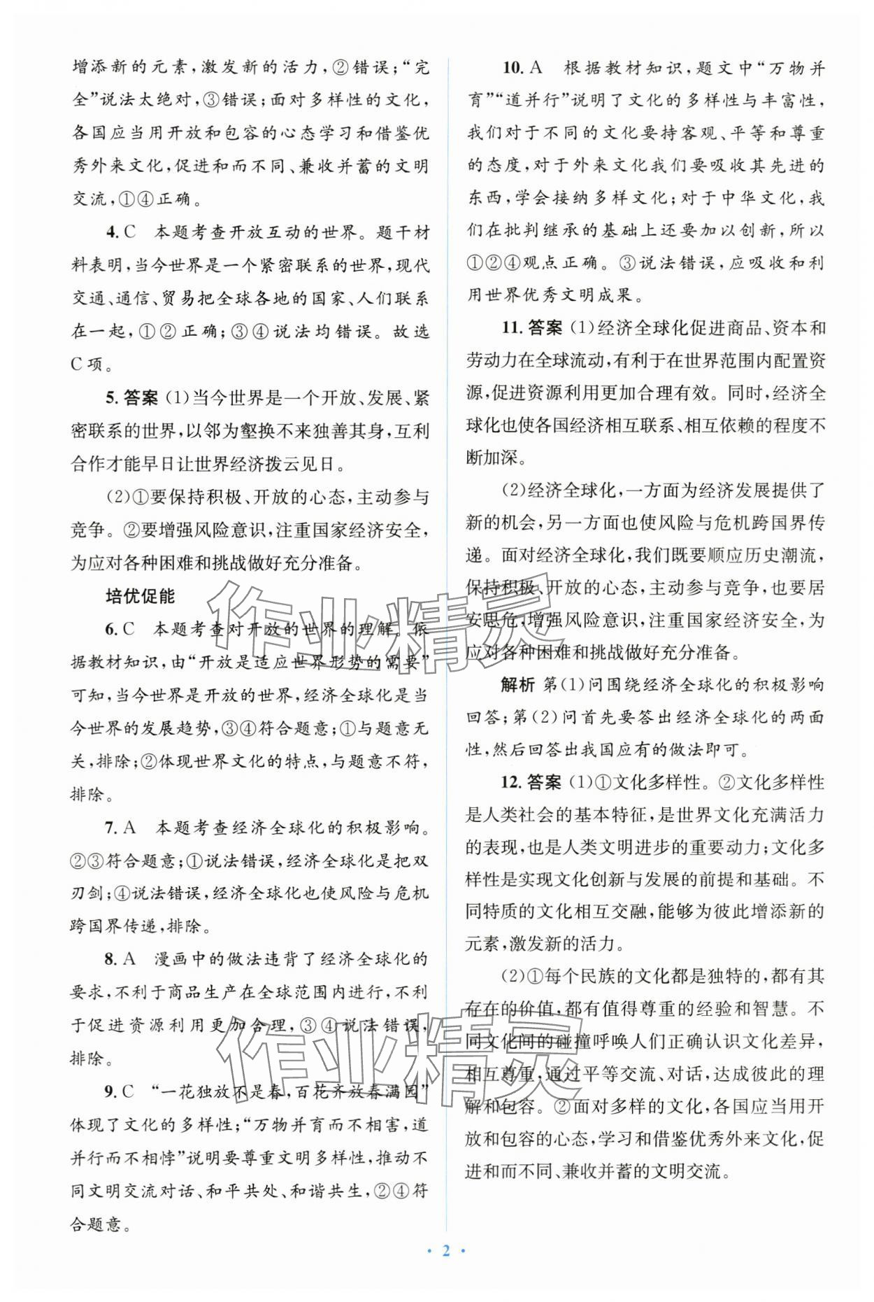 2024年人教金学典同步解析与测评学考练九年级道德与法治下册人教版 第2页