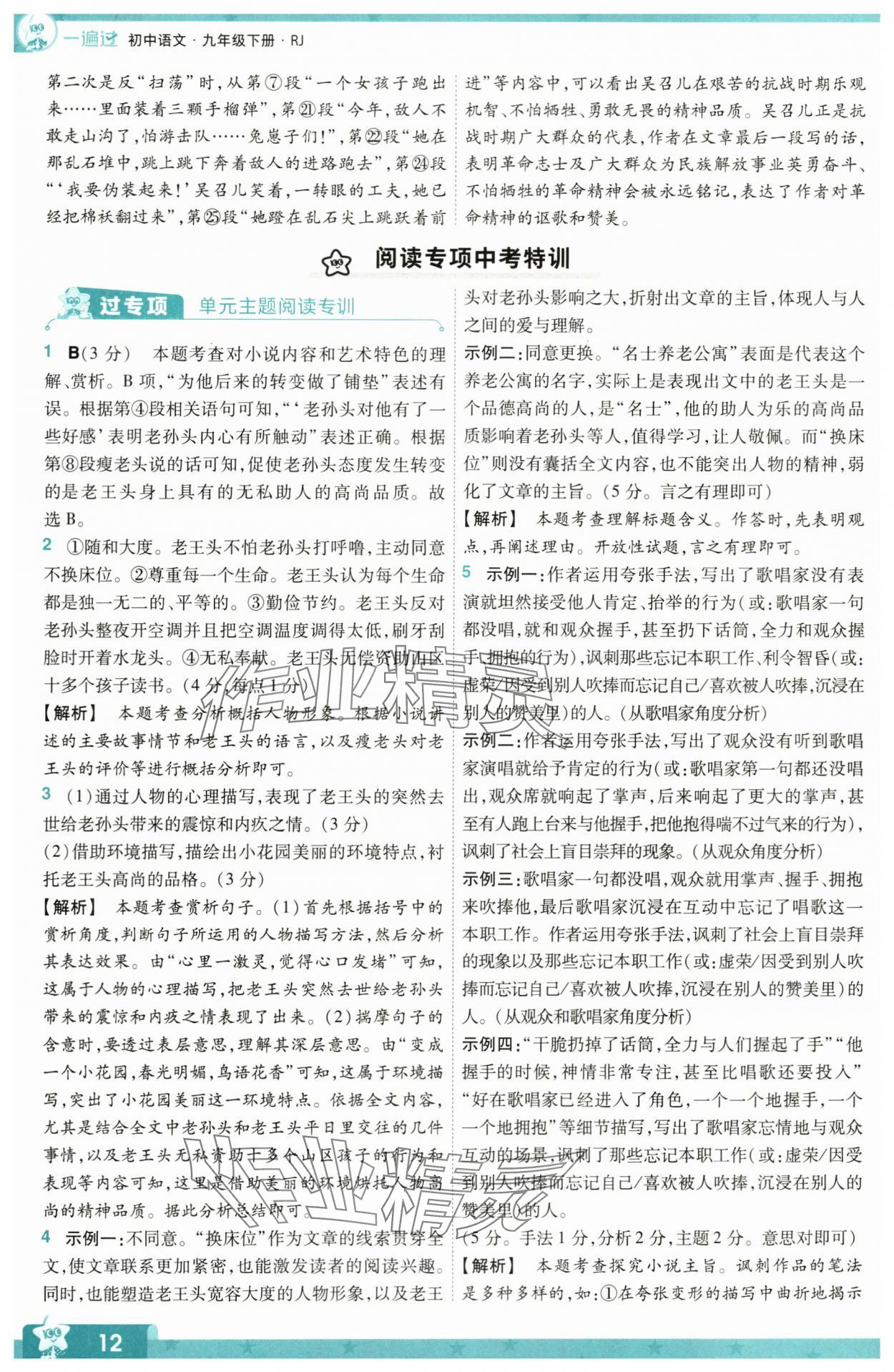 2024年一遍过九年级初中语文下册人教版 第12页