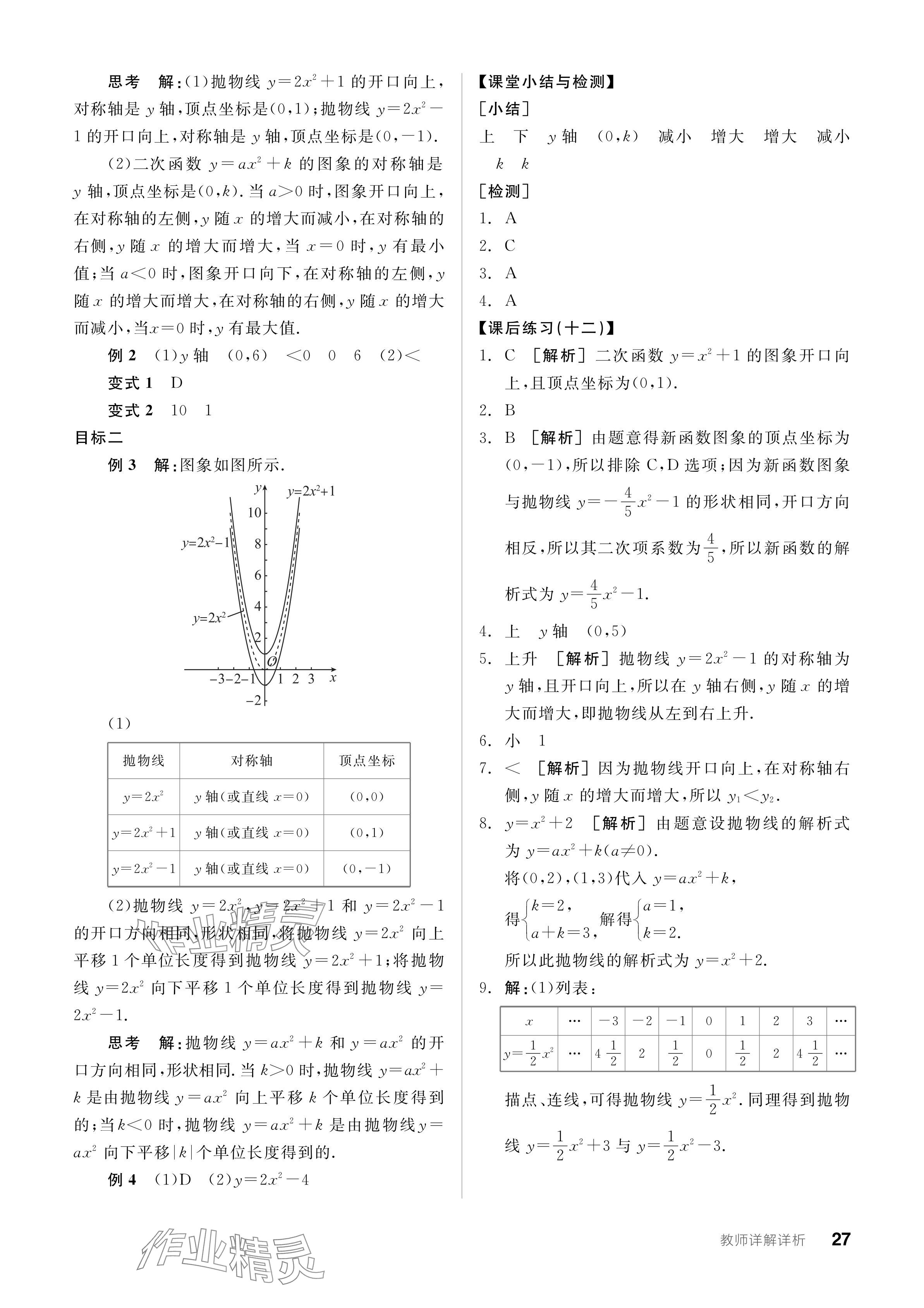 2023年全品学练考九年级数学全一册人教版广东专版 参考答案第27页