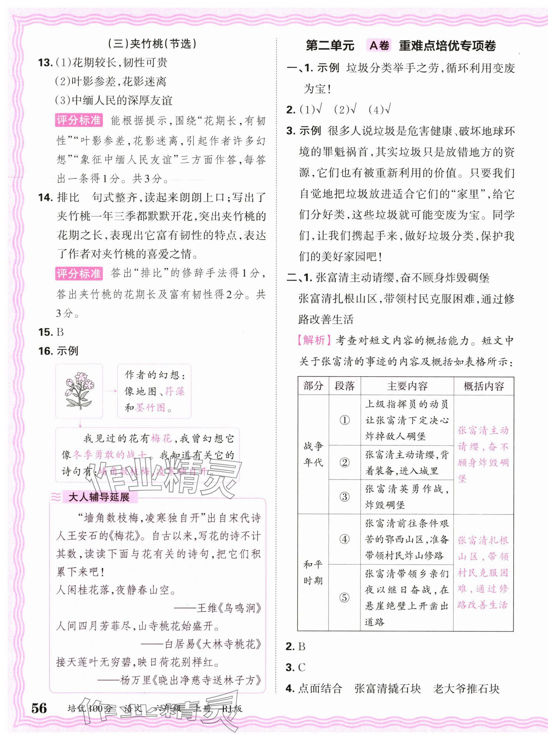 2024年王朝霞培優(yōu)100分六年級(jí)語(yǔ)文上冊(cè)人教版 參考答案第3頁(yè)