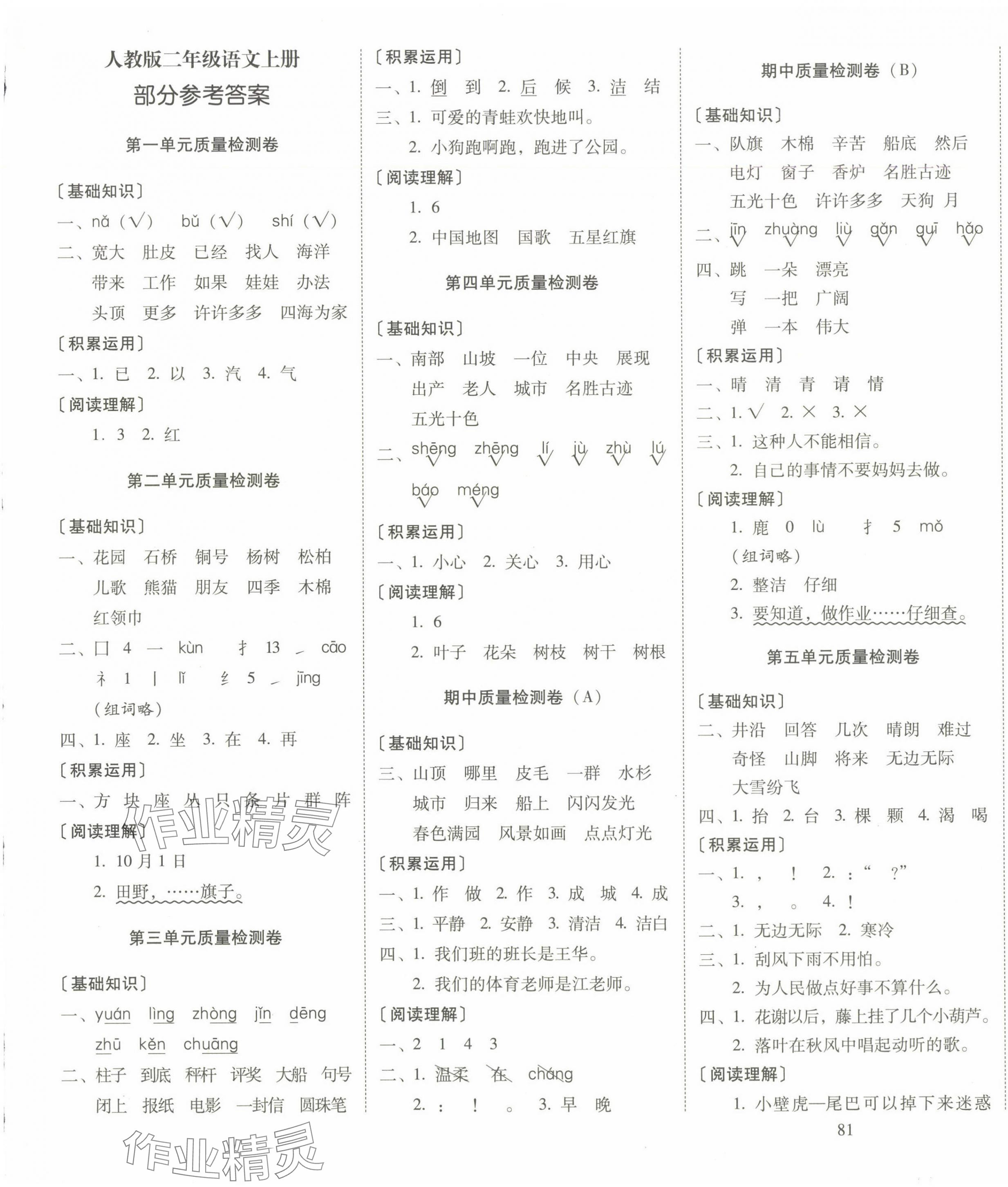 2024年云南师大附小一线名师核心试卷二年级语文上册人教版 第1页