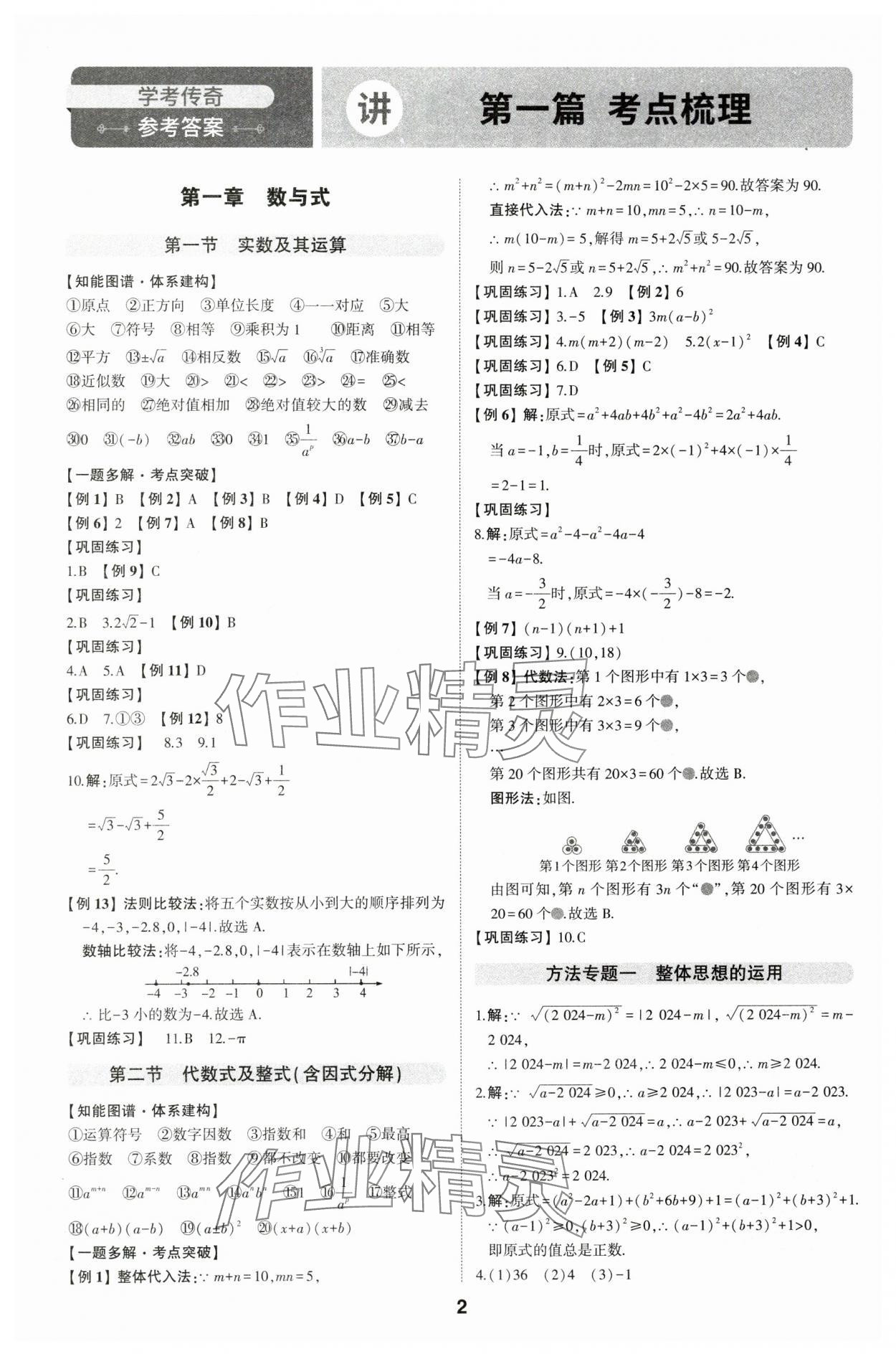 2024年學(xué)考傳奇數(shù)學(xué)山東專版 參考答案第1頁