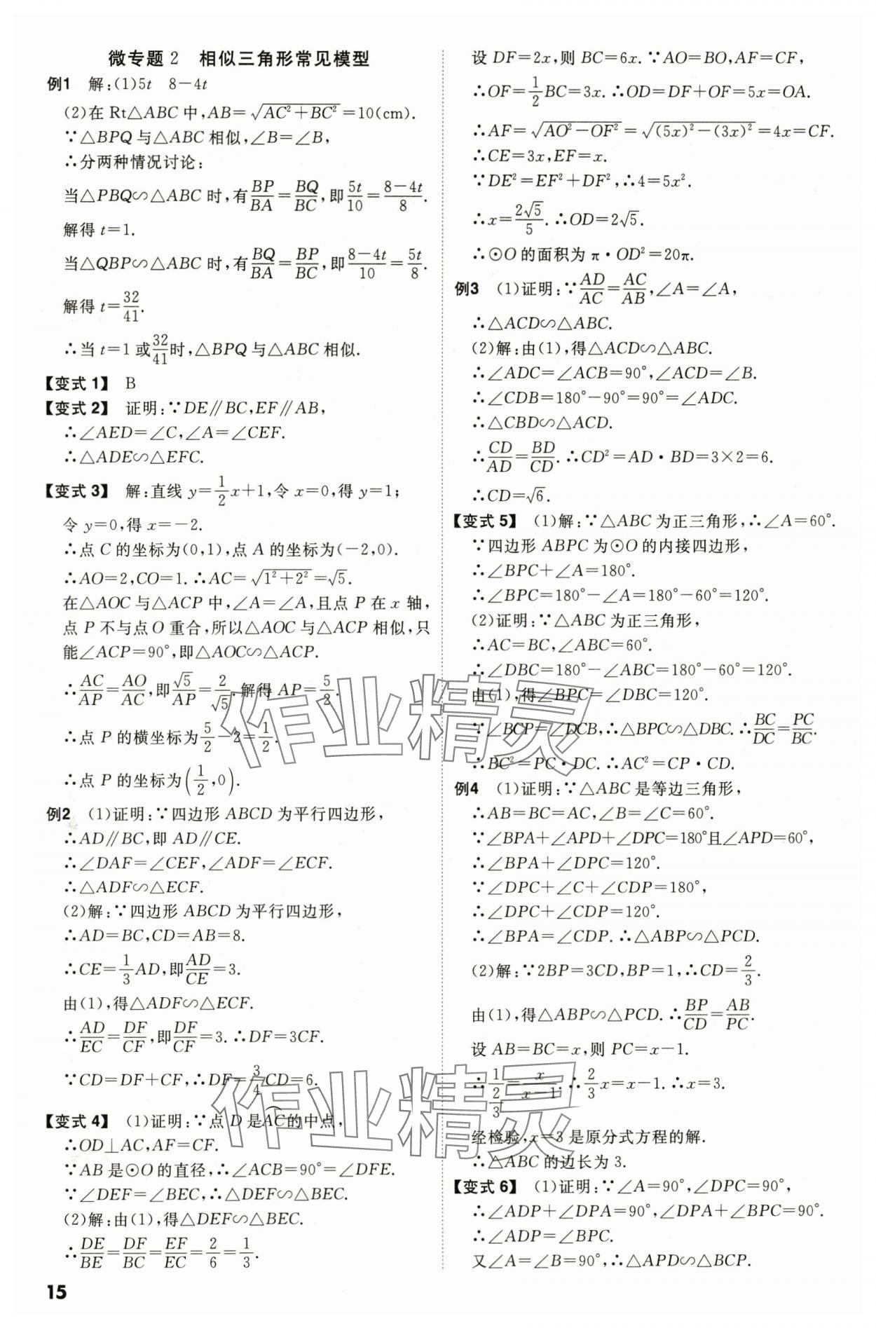 2024年中考冲刺数学广东专版 参考答案第15页