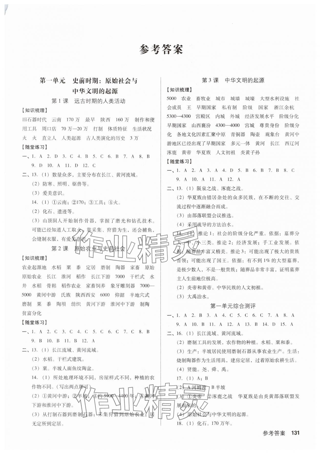 2024年全優(yōu)點(diǎn)練課計(jì)劃七年級(jí)歷史上冊(cè)人教版 第1頁(yè)