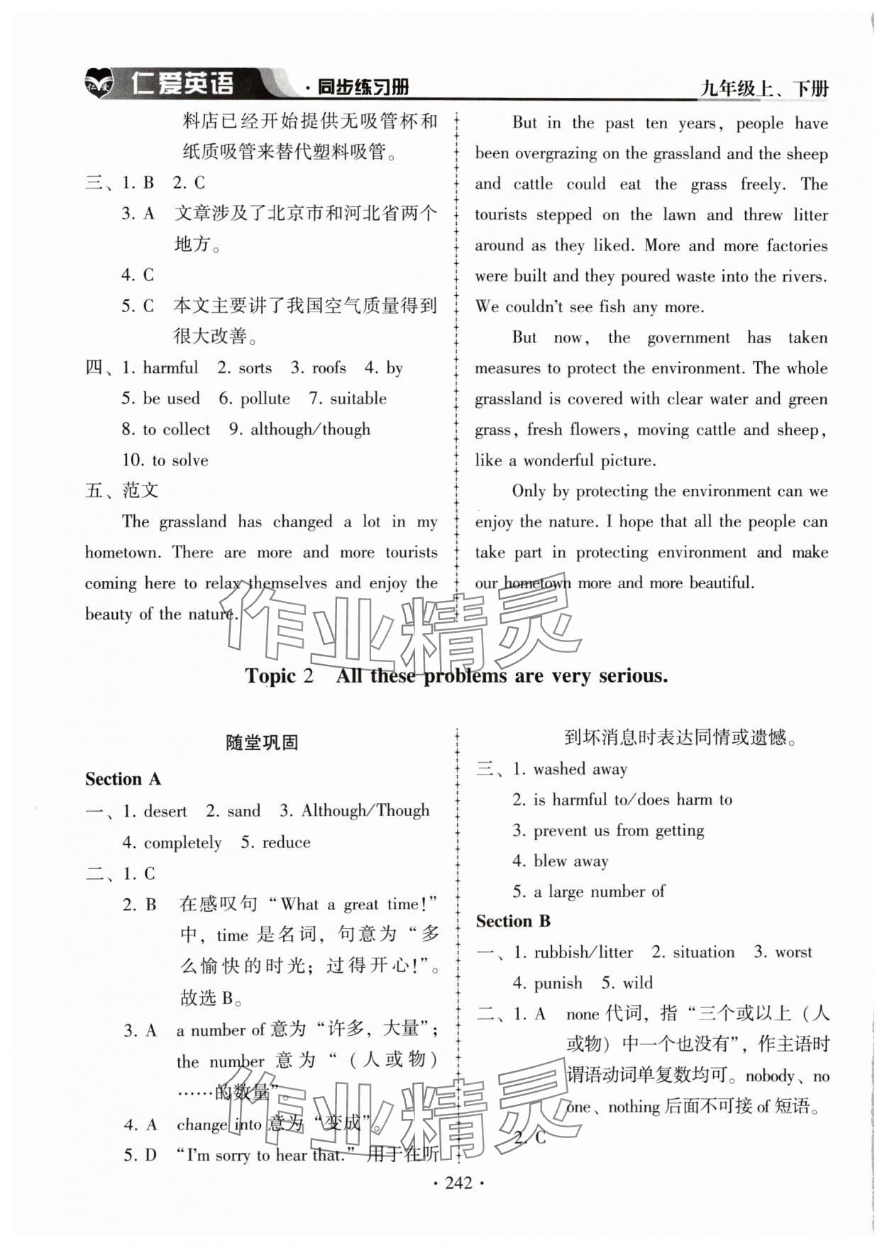 2024年仁愛(ài)英語(yǔ)同步練習(xí)冊(cè)九年級(jí)全一冊(cè)仁愛(ài)版 第14頁(yè)