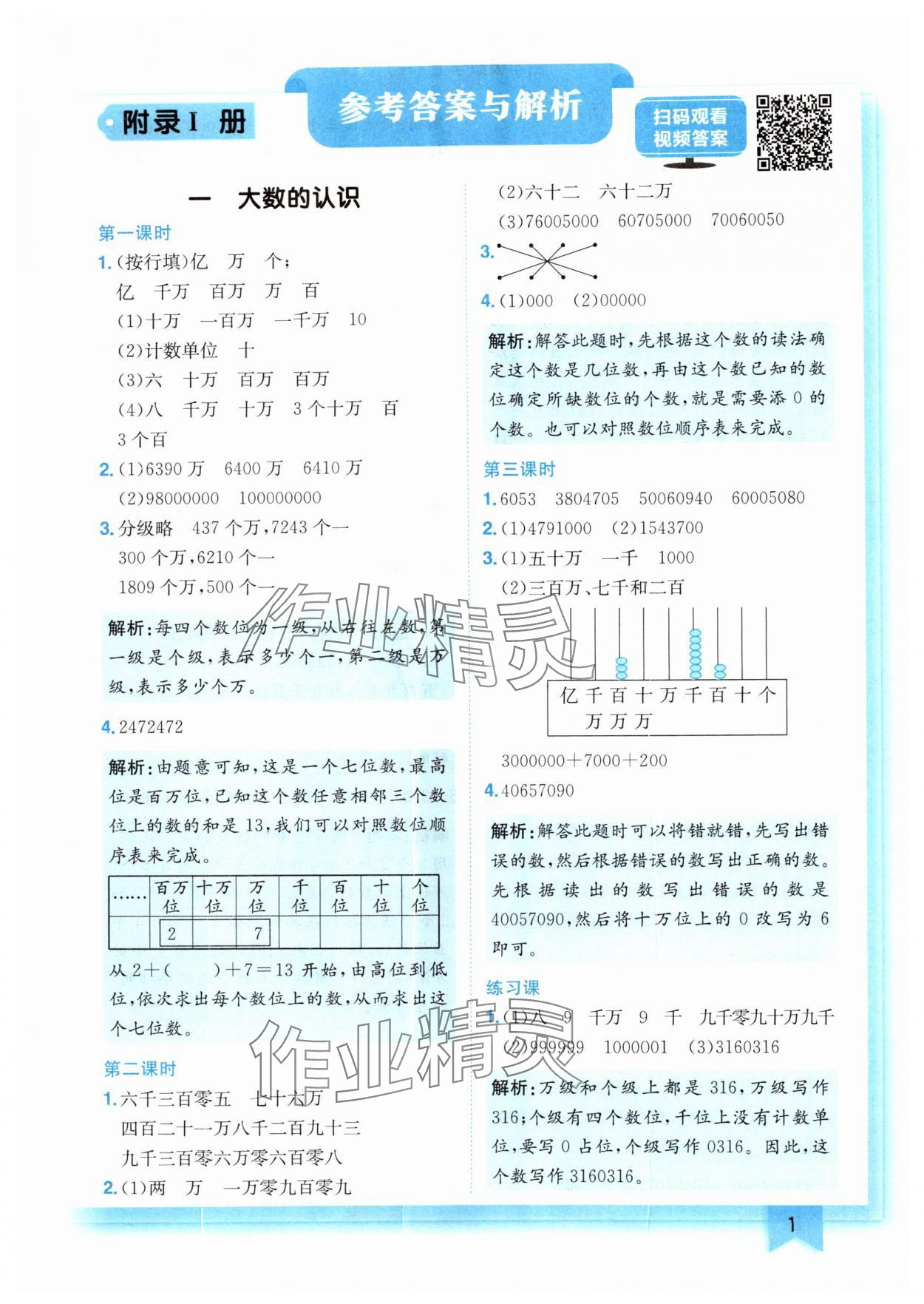 2024年黃岡小狀元作業(yè)本四年級(jí)數(shù)學(xué)上冊(cè)人教版 第1頁(yè)