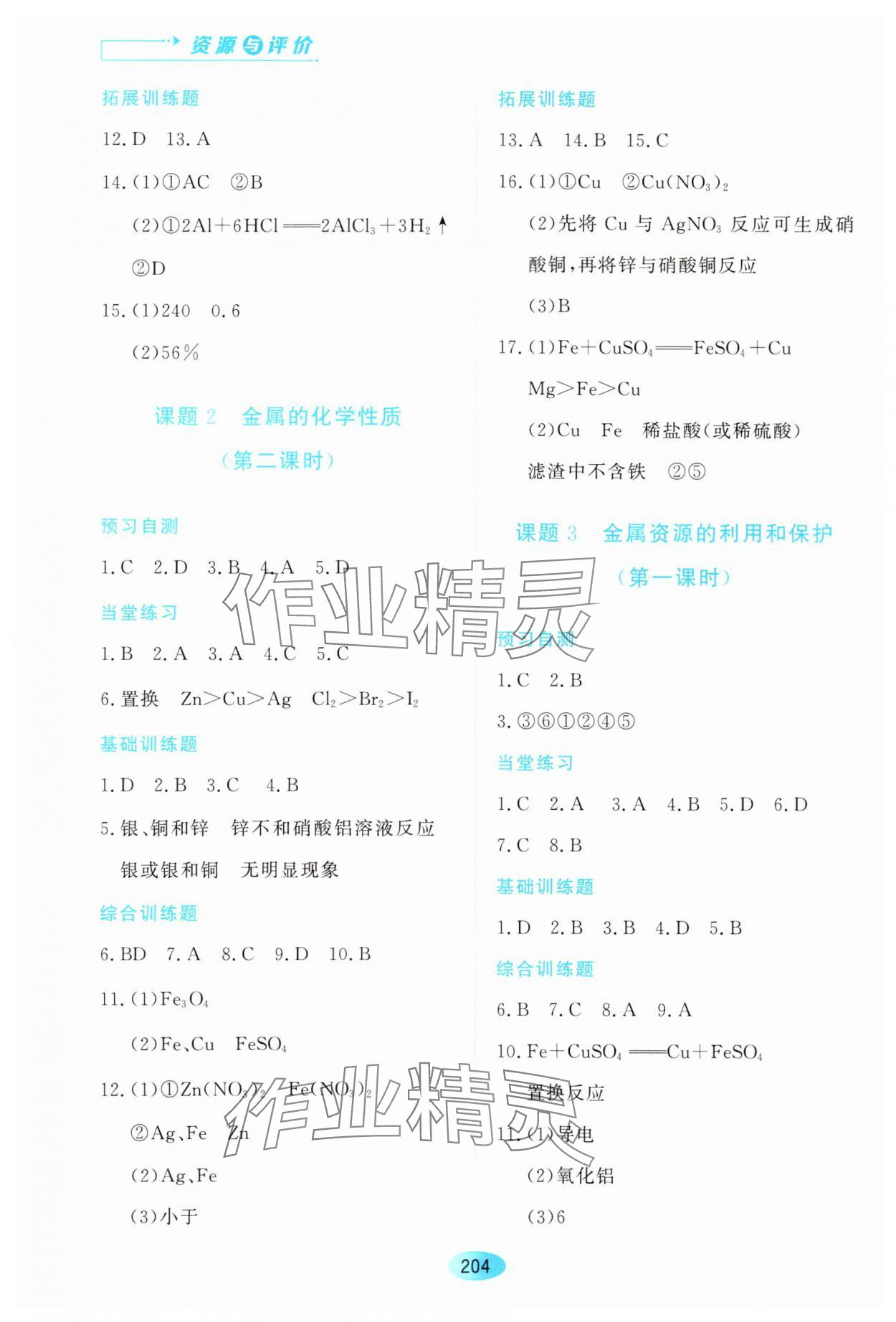 2023年资源与评价黑龙江教育出版社九年级化学上册人教版 第2页