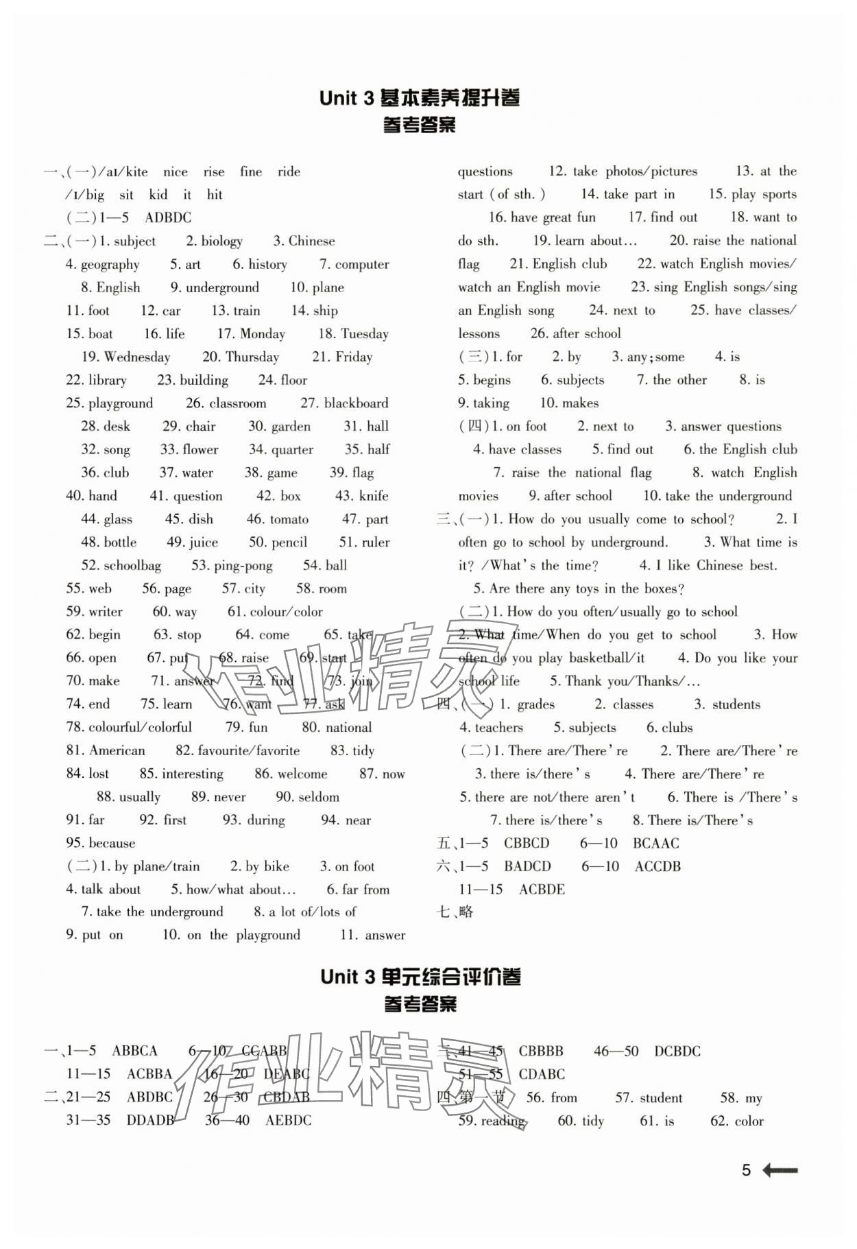 2024年節(jié)節(jié)高大象出版社七年級英語上冊仁愛版 第5頁