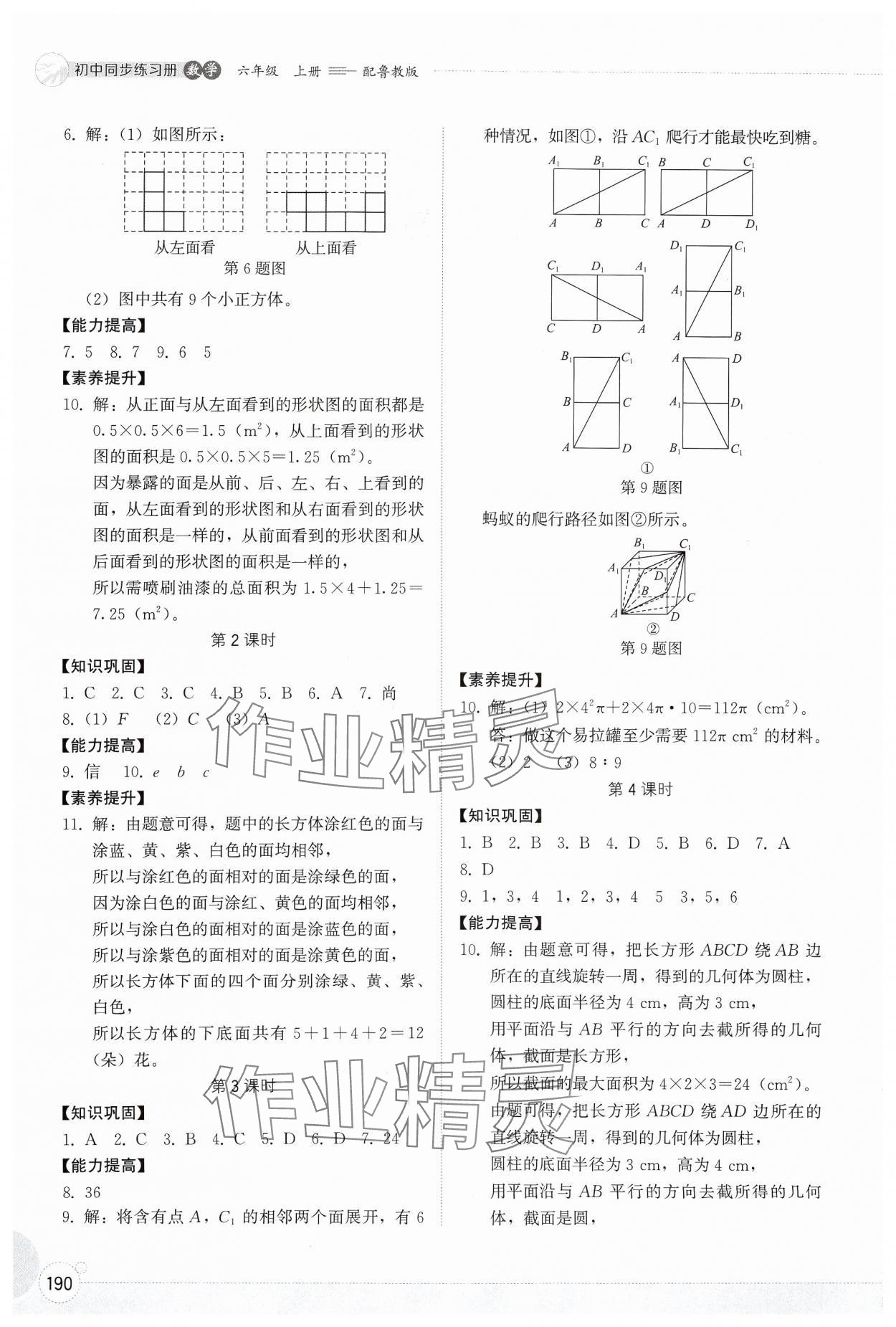 2024年同步练习册山东教育出版社六年级数学上册鲁教版五四制 第2页