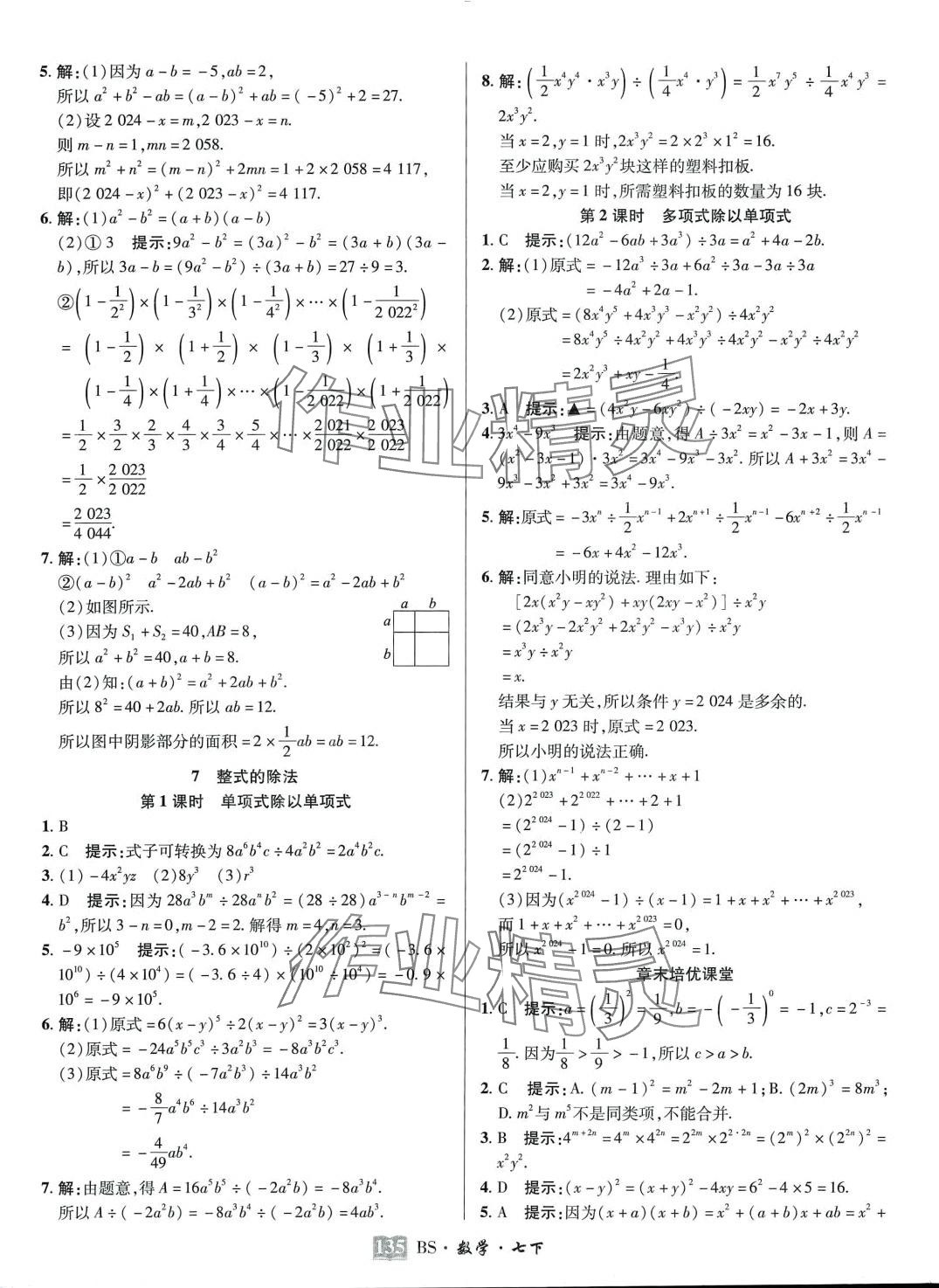 2024年奇跡課堂必刷考點(diǎn)七年級(jí)數(shù)學(xué)下冊(cè)北師大版 第10頁