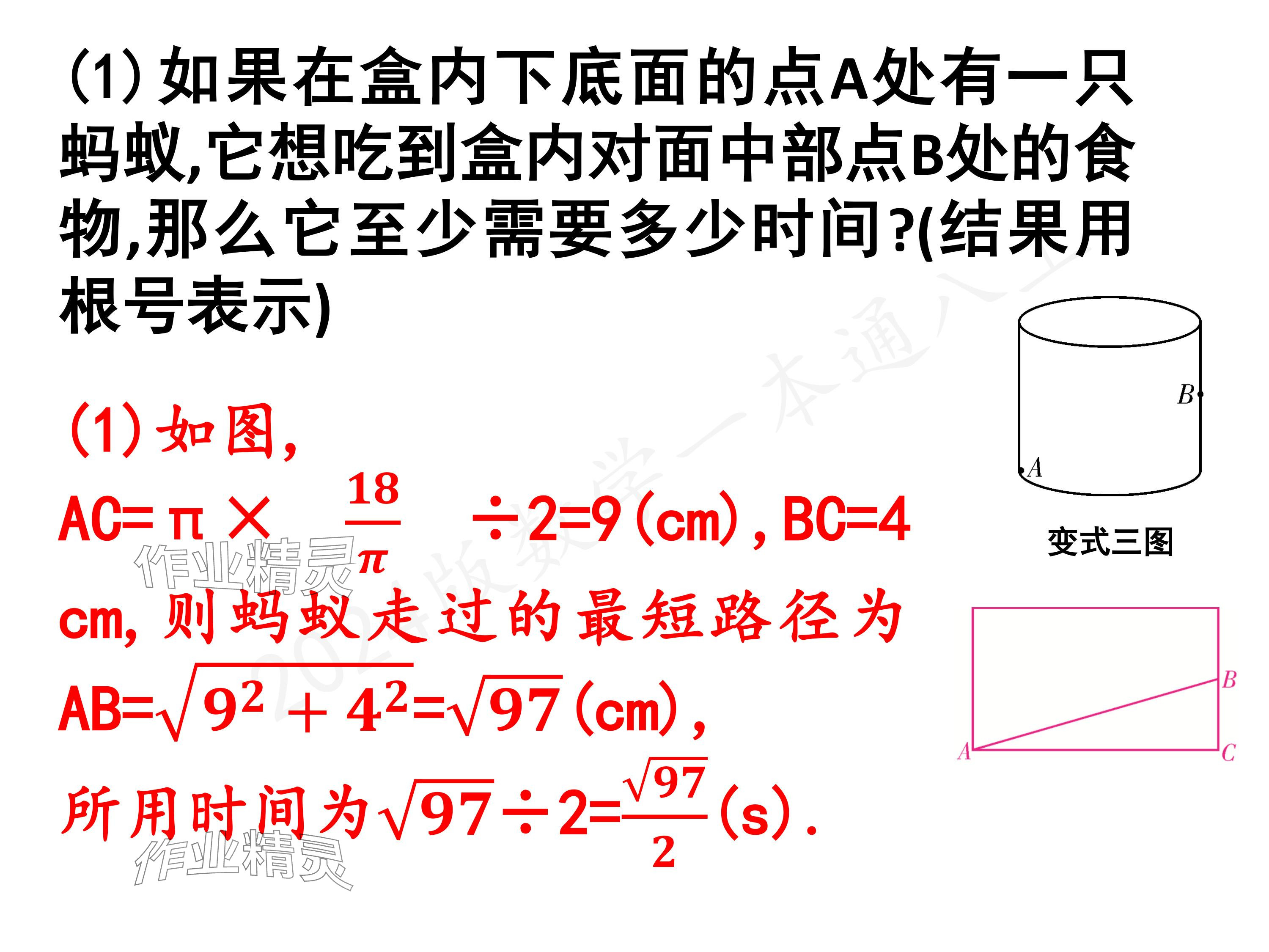 2024年一本通武汉出版社八年级数学上册北师大版核心板 参考答案第30页