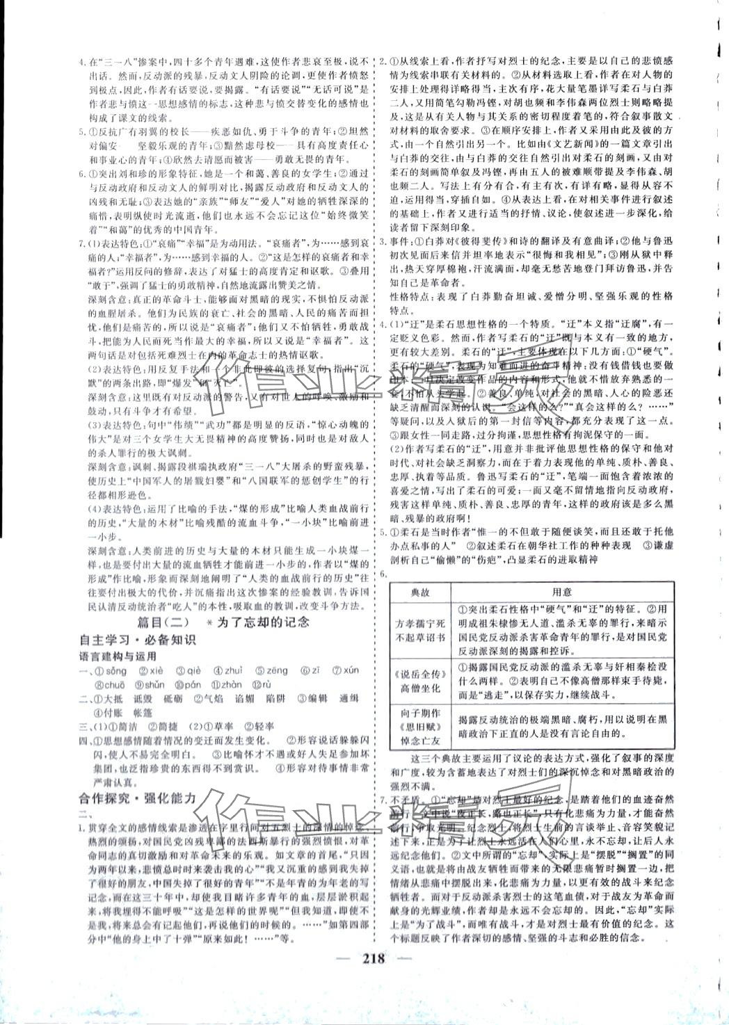 2024年創(chuàng)新大課堂高中同步輔導(dǎo)與測評(píng)高中語文選擇性必修中冊(cè) 參考答案第6頁