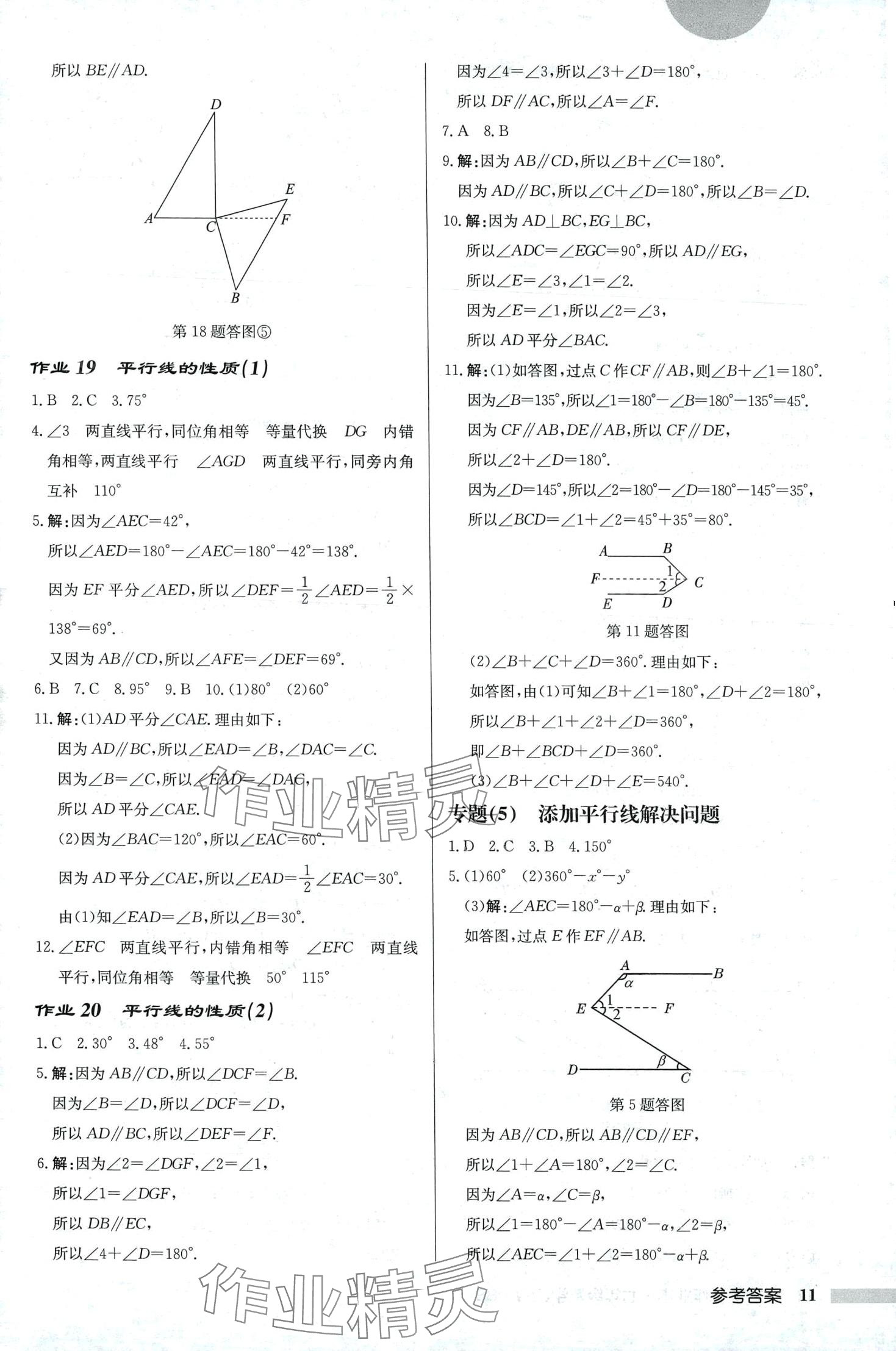 2024年啟東中學(xué)作業(yè)本七年級(jí)數(shù)學(xué)下冊(cè)北師大版 第11頁