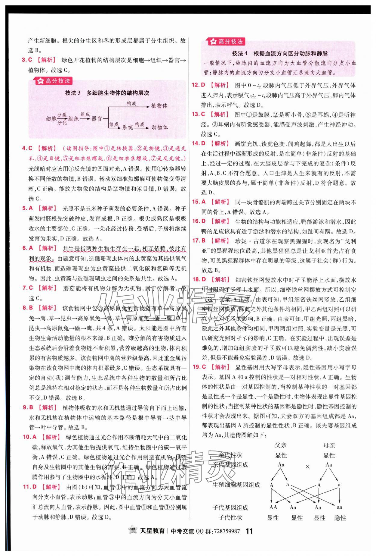 2024年金考卷45套匯編生物廣東專版 第11頁(yè)