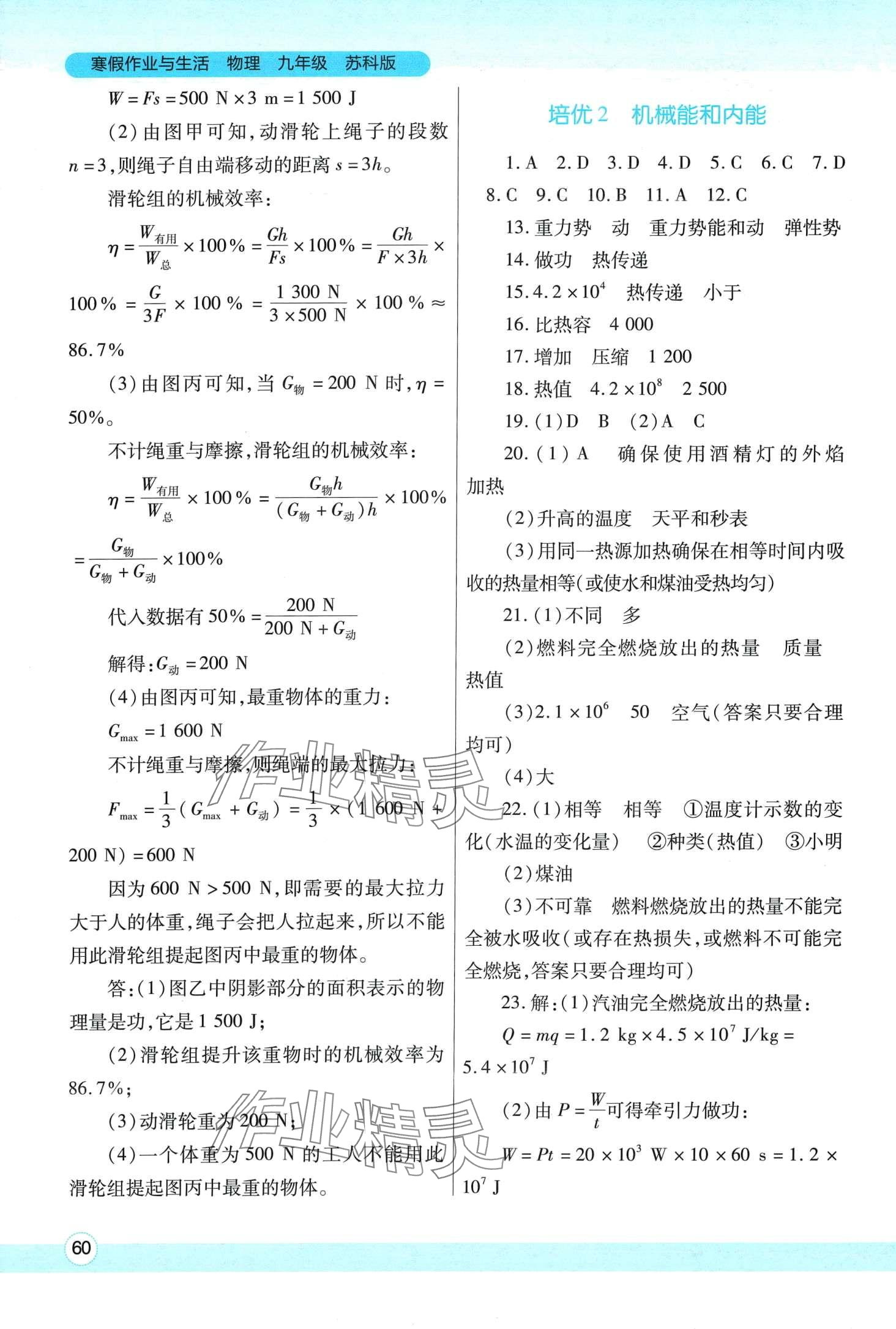 2024年寒假作业与生活陕西师范大学出版总社九年级物理苏科版 第2页