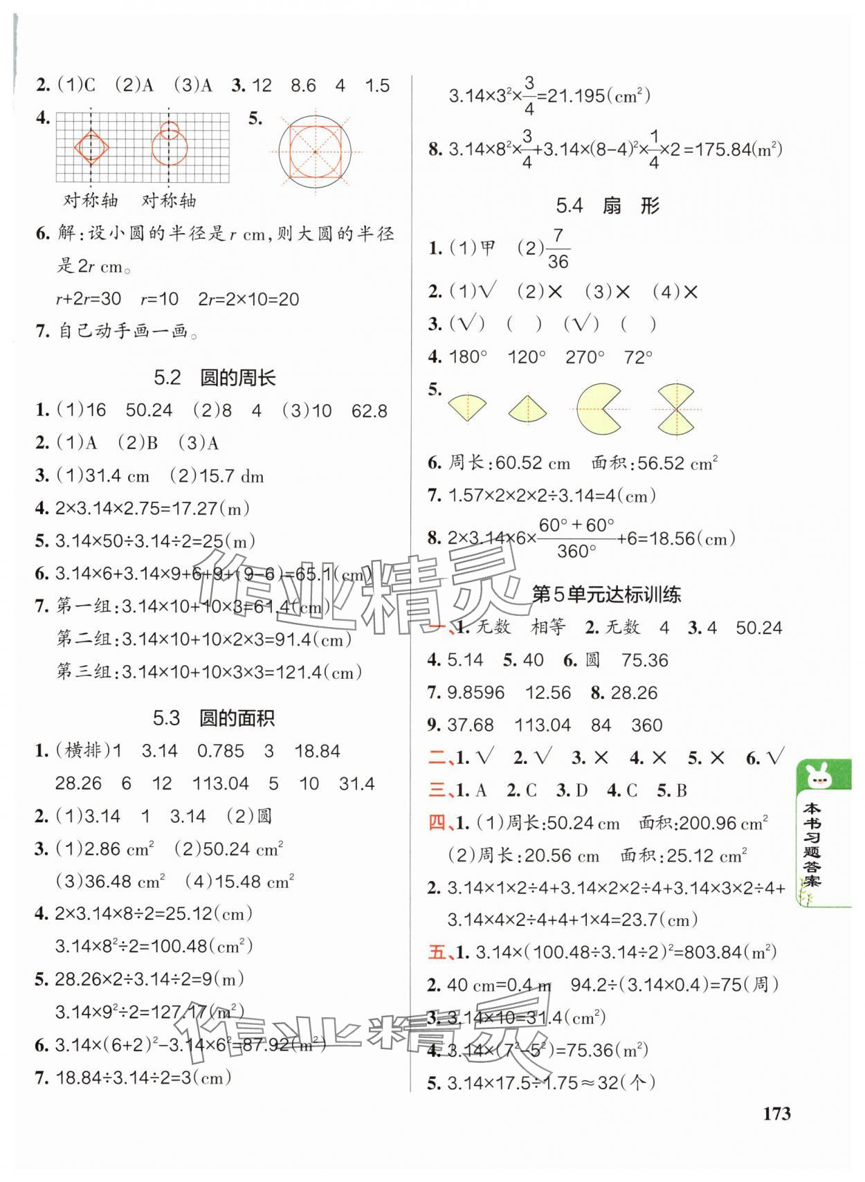 2024年P(guān)ASS教材搭檔六年級(jí)數(shù)學(xué)上冊(cè)人教版 參考答案第7頁(yè)