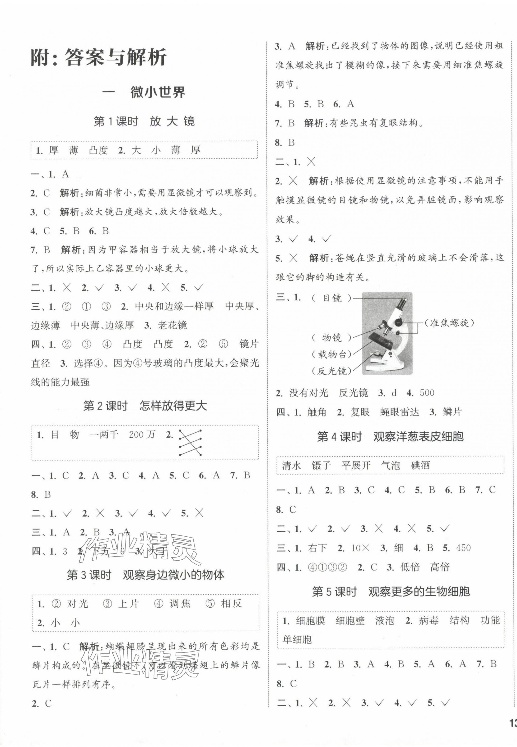 2024年通城學(xué)典課時(shí)作業(yè)本六年級(jí)科學(xué)上冊(cè)教科版 第1頁