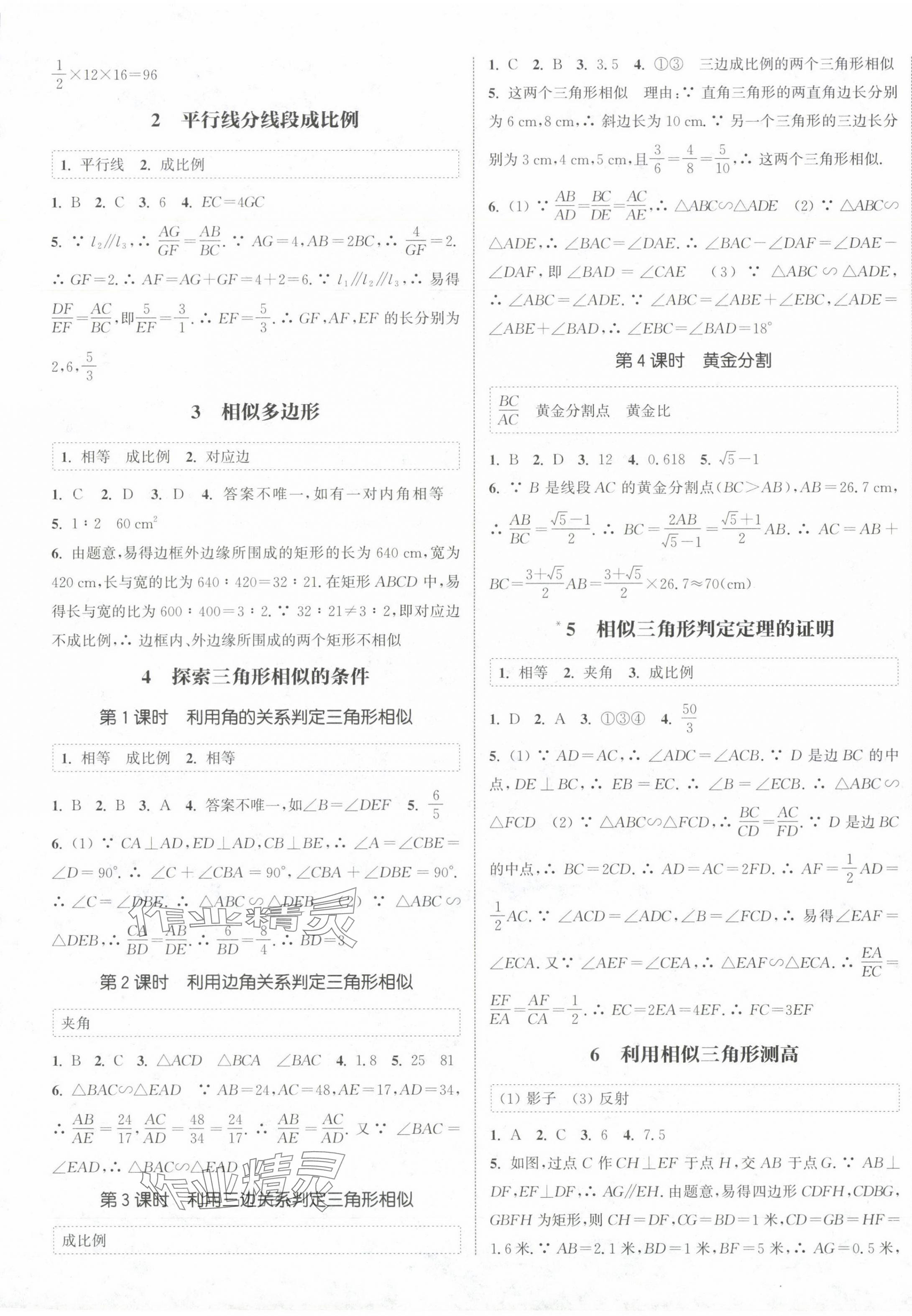 2024年通城学典课时作业本九年级数学上册北师大版 第5页