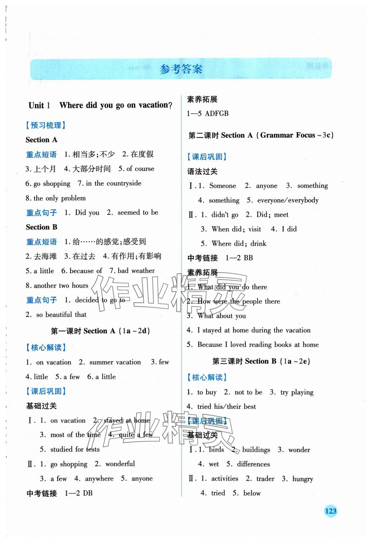 2023年绩优学案八年级英语上册人教版 第1页