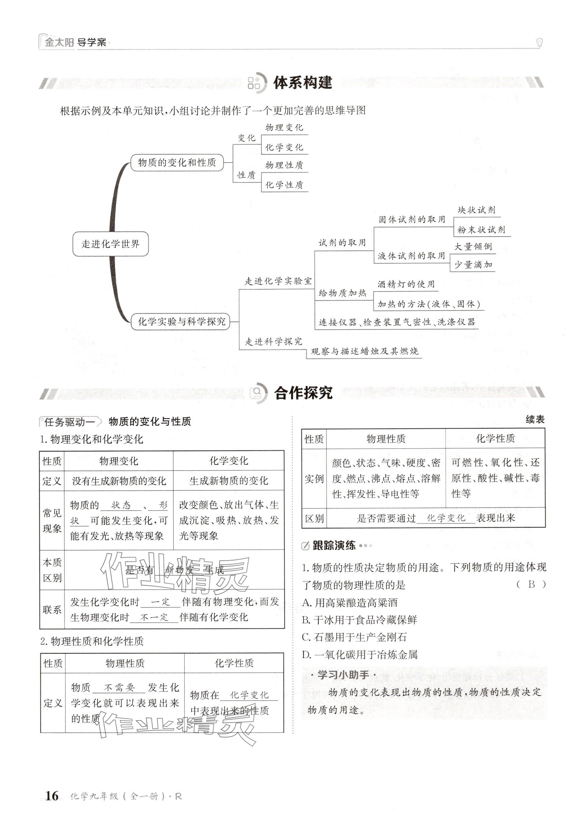 2024年金太陽導(dǎo)學(xué)案九年級化學(xué)全一冊人教版 參考答案第16頁