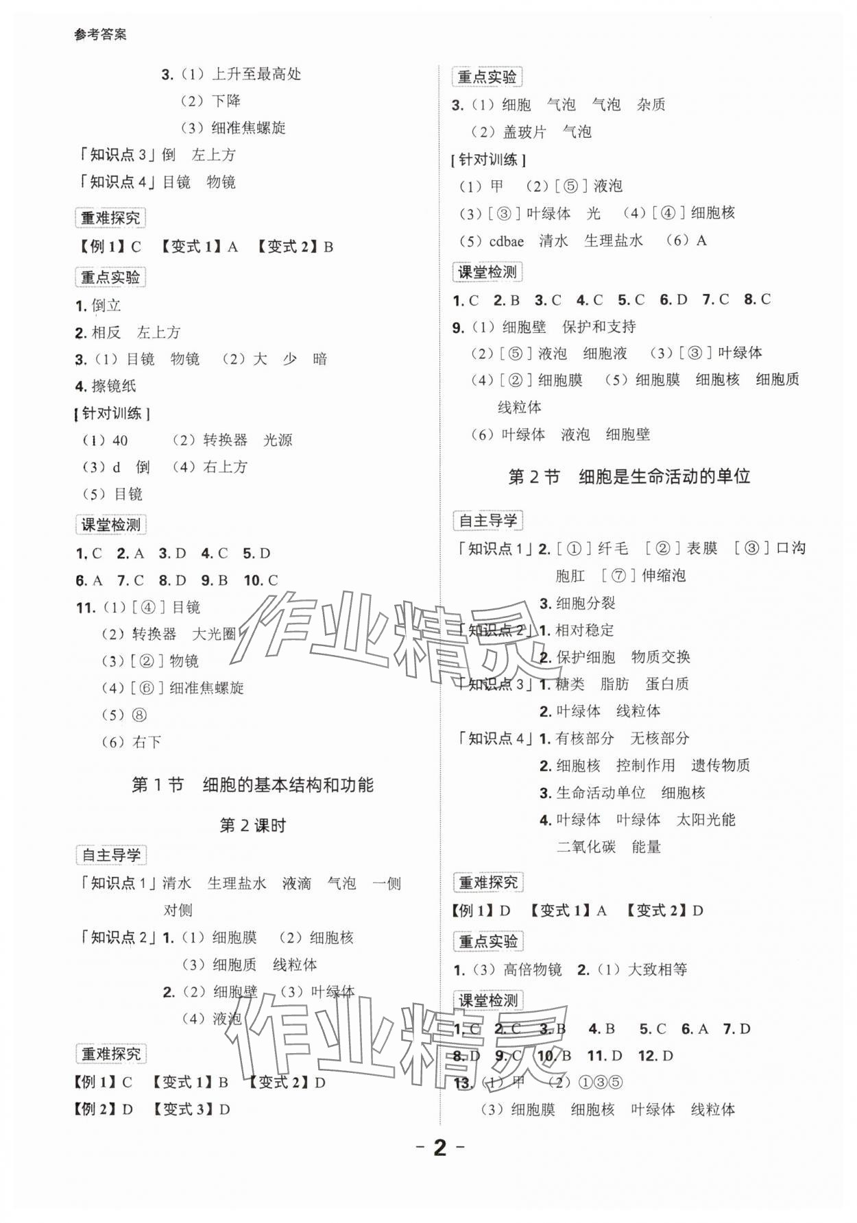 2024年全程突破七年級生物上冊北師大版 第2頁