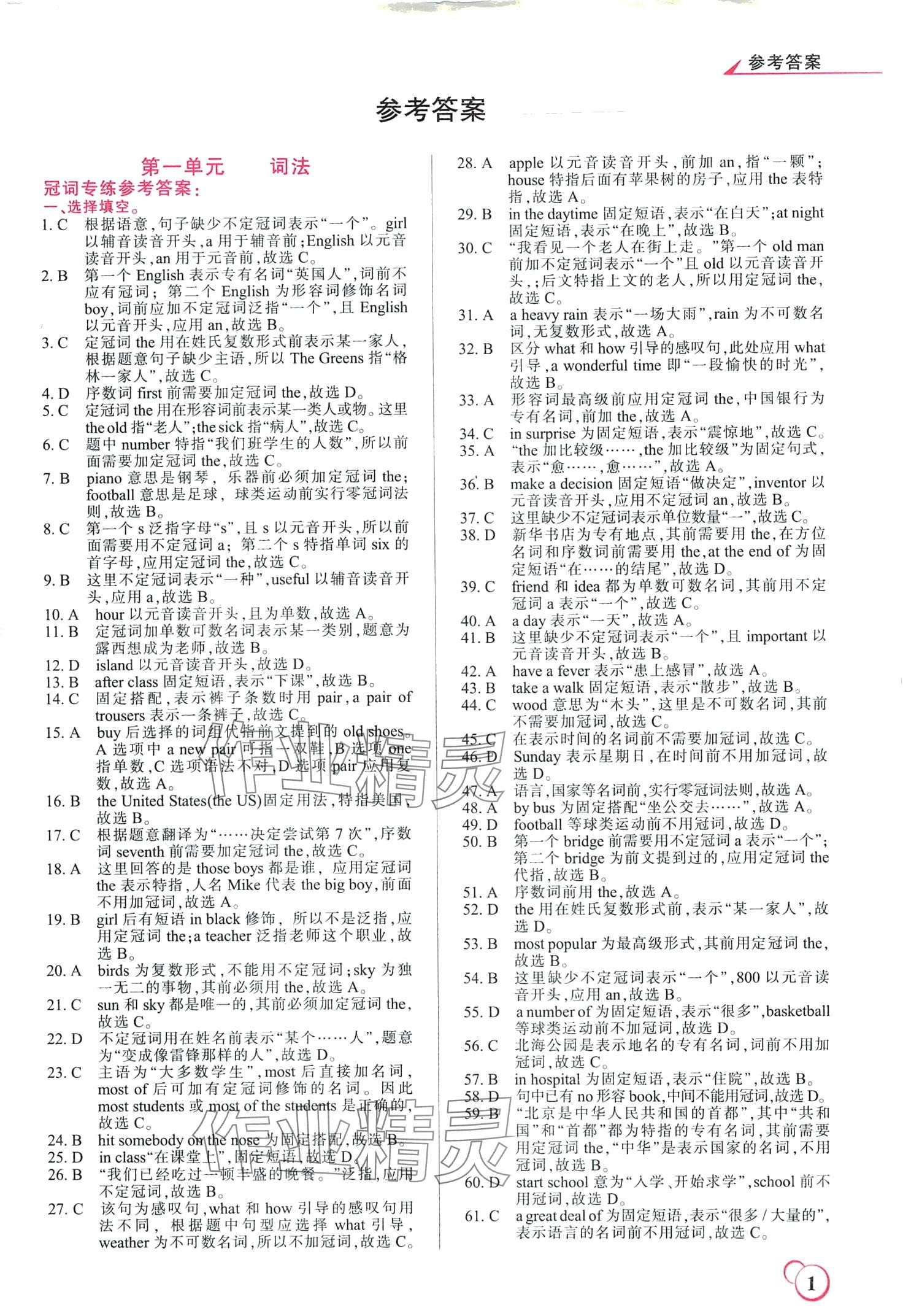 2024年龙中龙初中英语语法专练 第1页