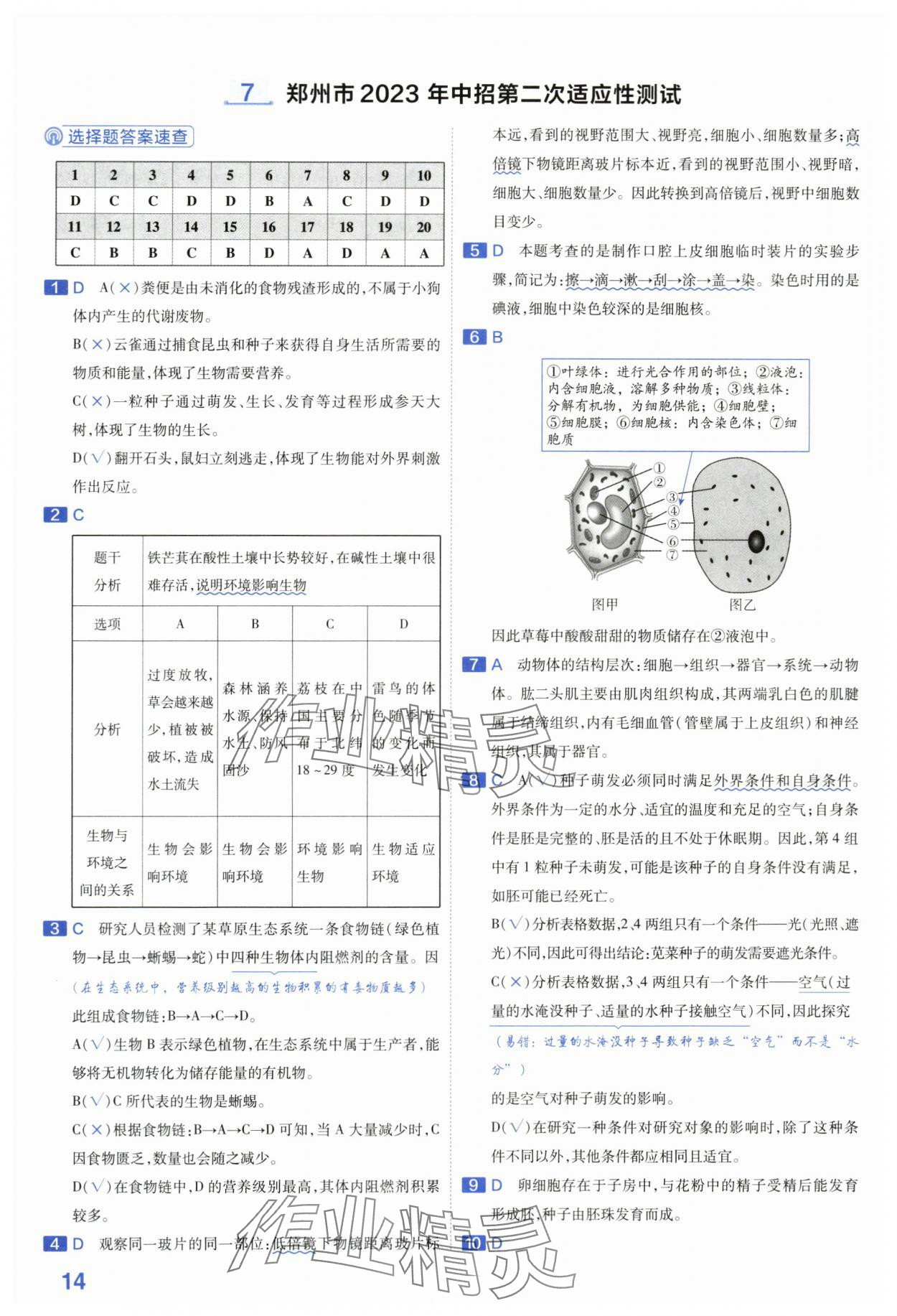 2024年金考卷45套匯編生物河南專版 第14頁(yè)