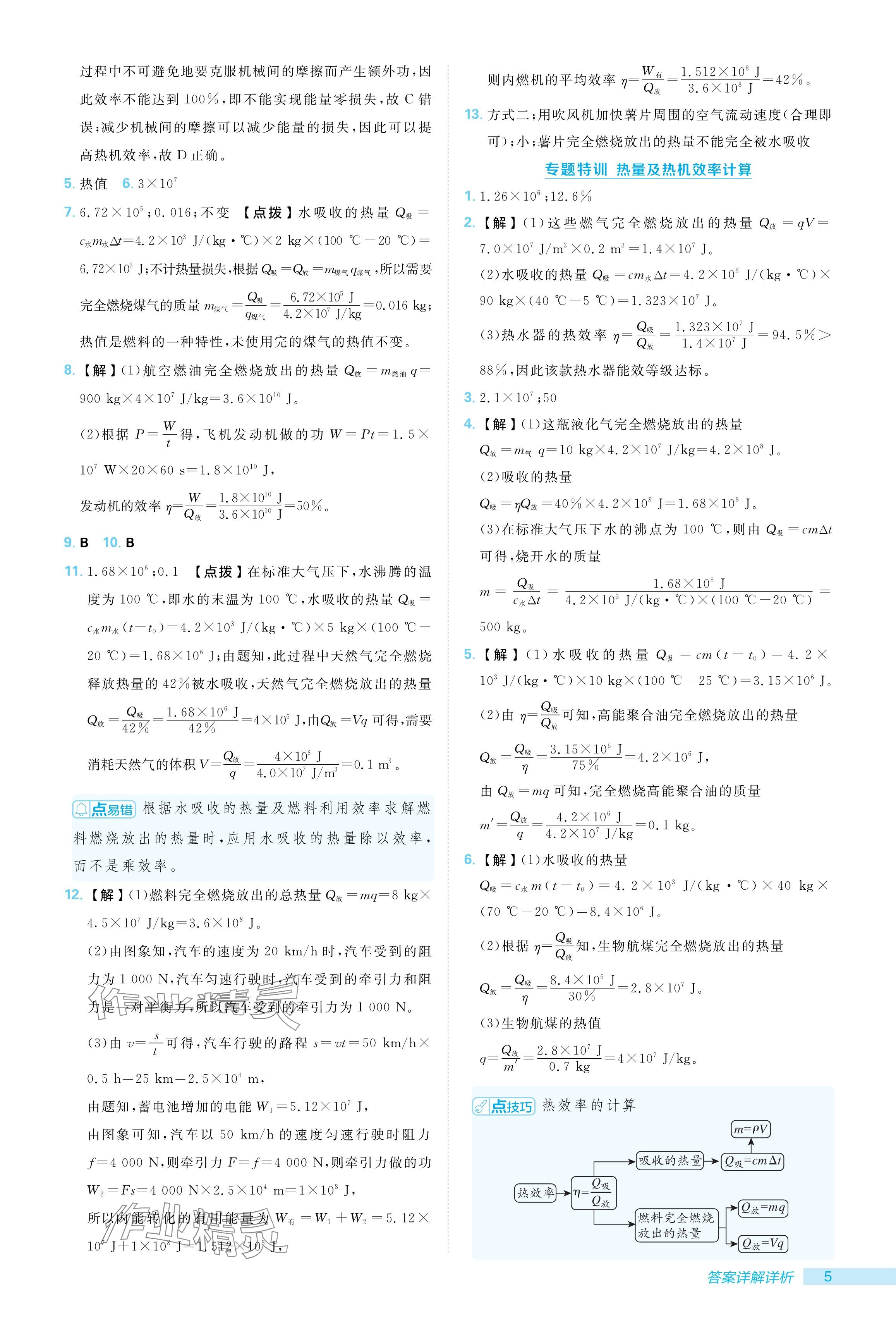 2024年綜合應用創(chuàng)新題典中點九年級物理全一冊人教版 參考答案第5頁