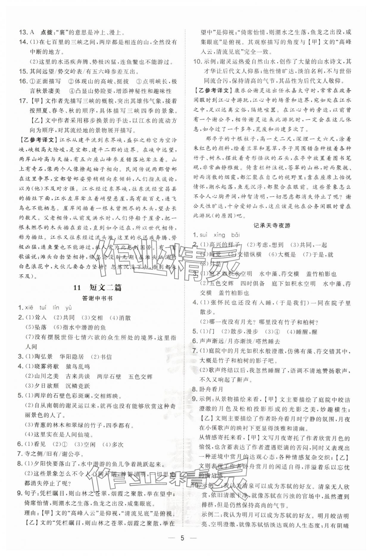 2024年點(diǎn)撥訓(xùn)練八年級語文上冊人教版安徽專版 第5頁