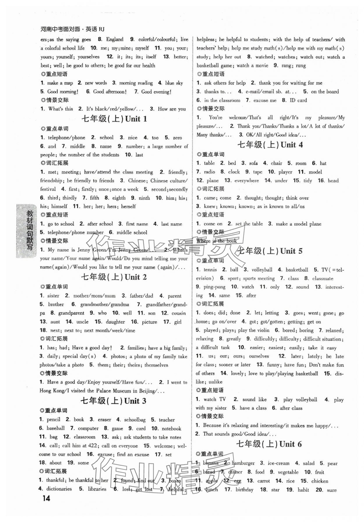 2024年中考面對面英語人教版河南專版 參考答案第13頁