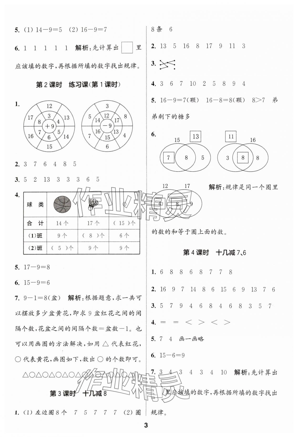 2024年通城學典課時作業(yè)本一年級數(shù)學下冊人教版 第3頁