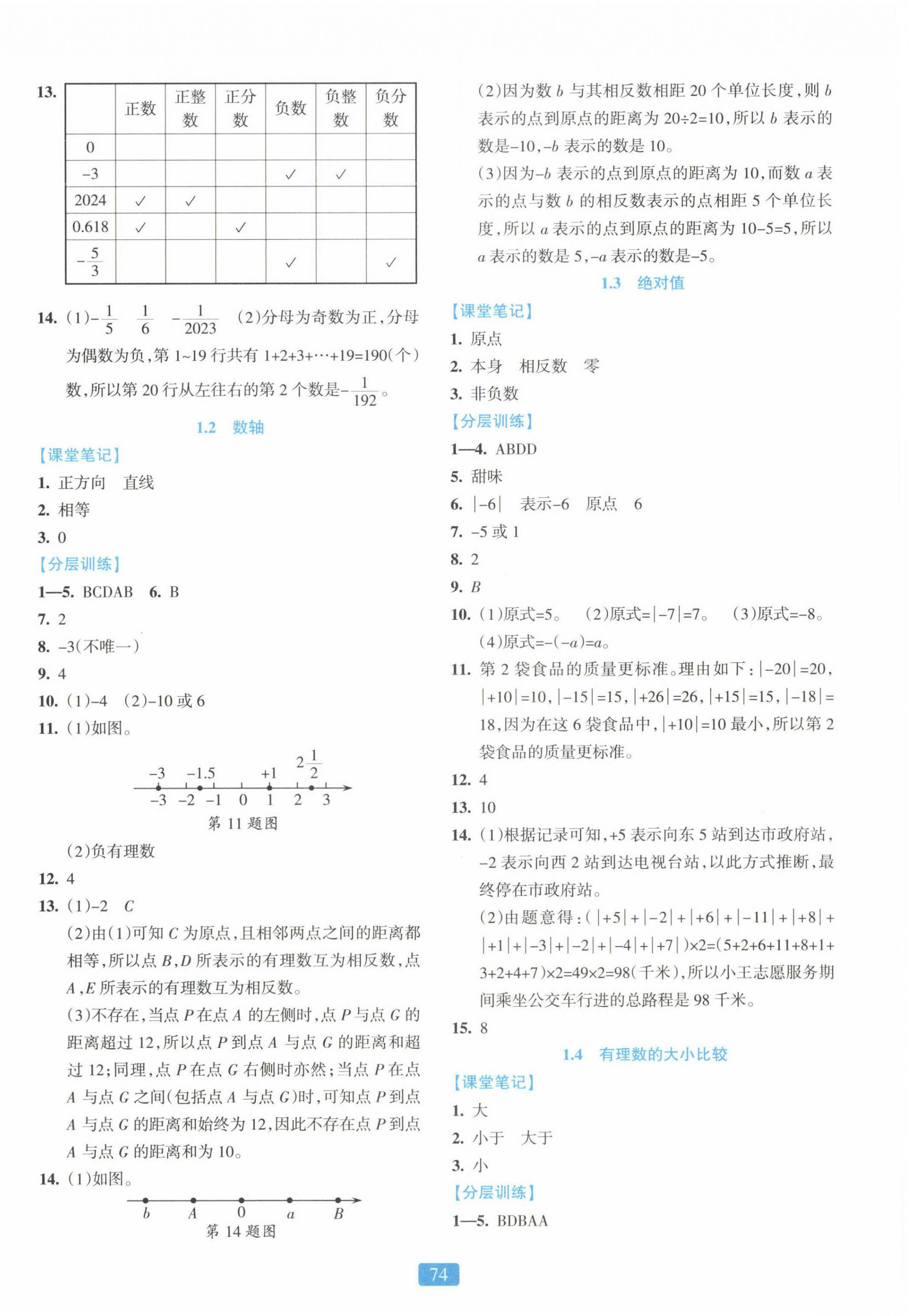 2024年精准学与练七年级数学上册浙教版 第2页