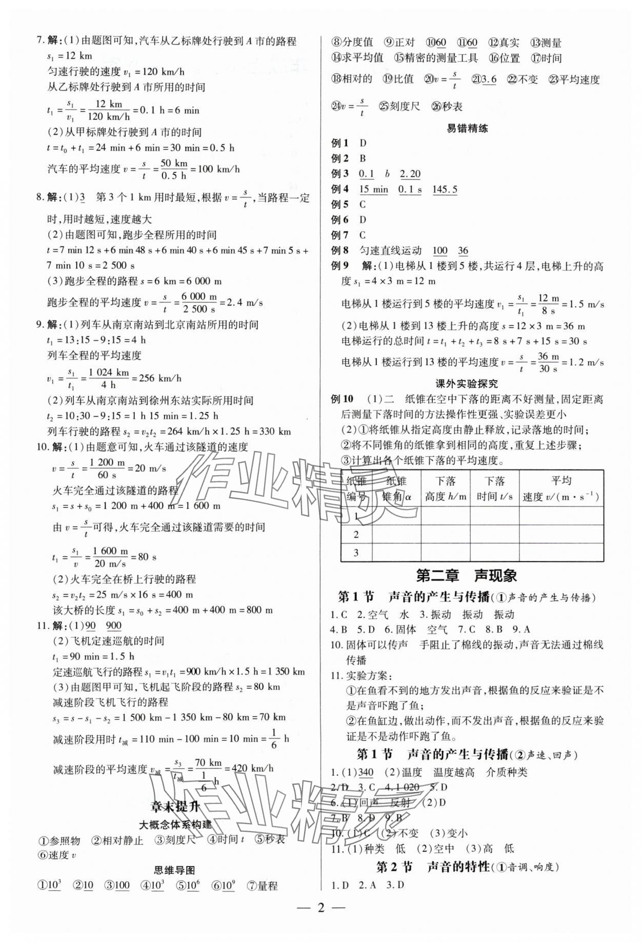 2024年领跑作业本八年级物理上册人教版广州专版 第2页