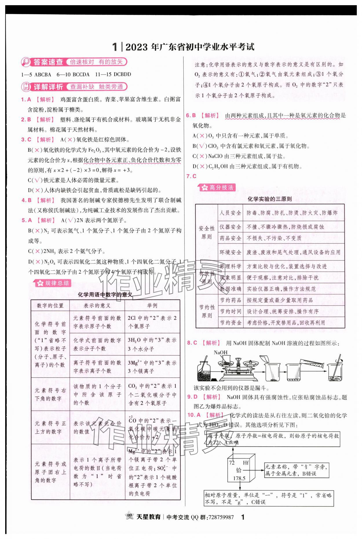2024年金考卷45套汇编化学广东专版 第1页